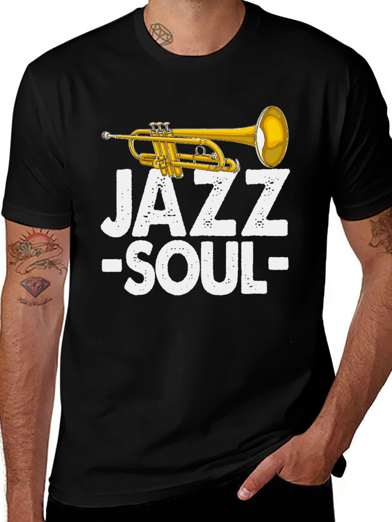 Variant 21 of Jazz Soul Graphic Tee - Black Cotton T-Shirt