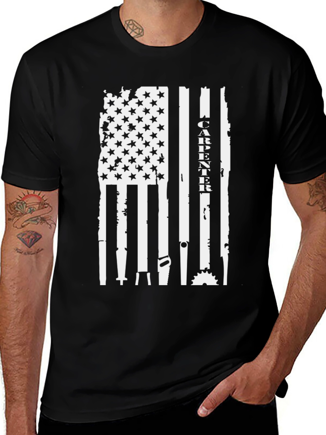Variant 29 of Carpenter American Flag T-Shirt