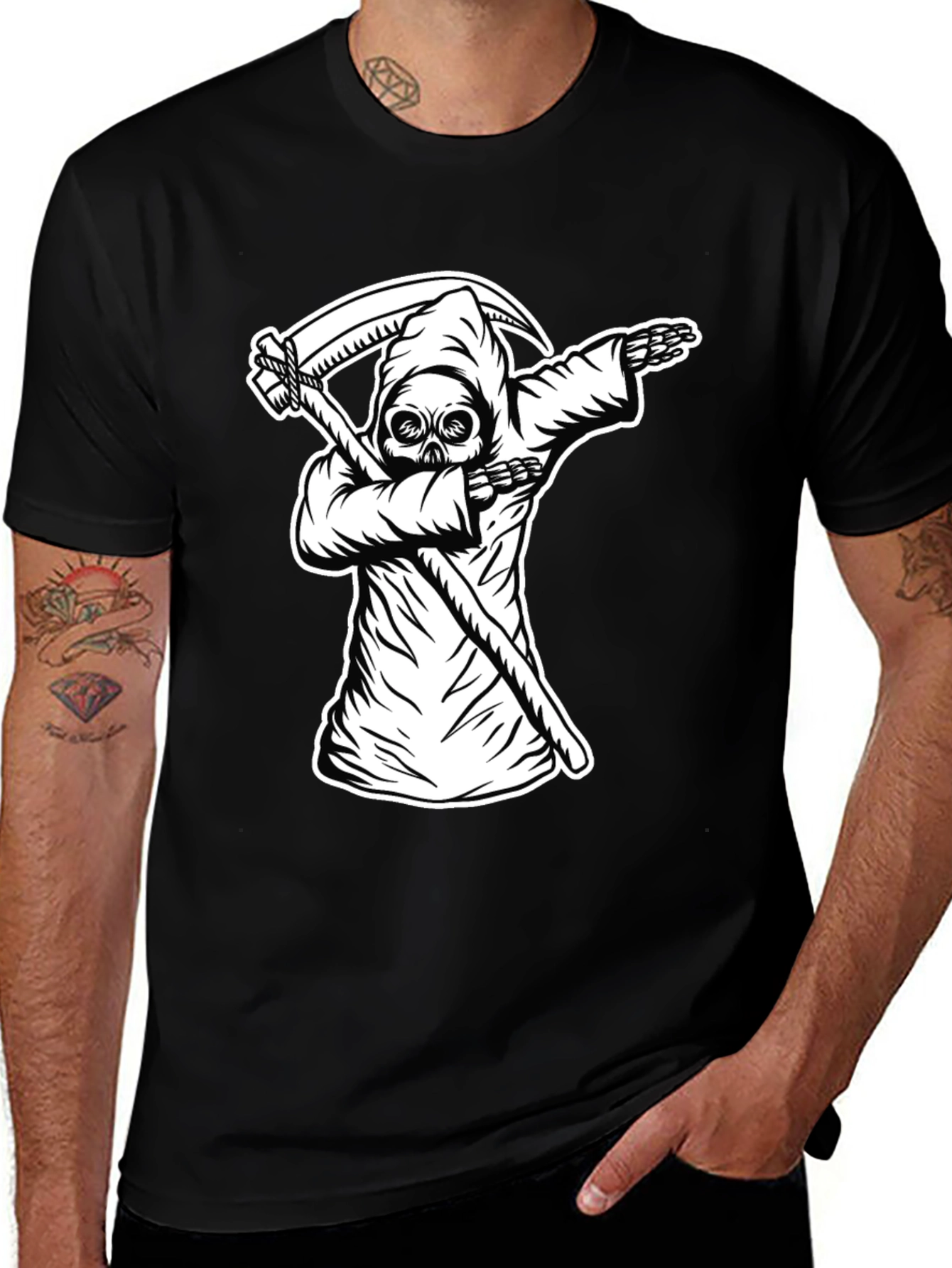 Grim Reaper Dab T-Shirt - Funny Halloween Tee