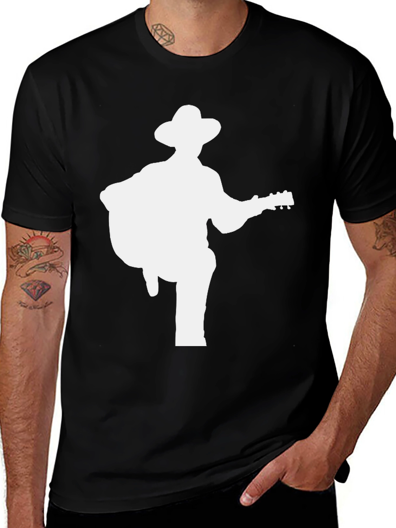 Musician Silhouette Black T-Shirt