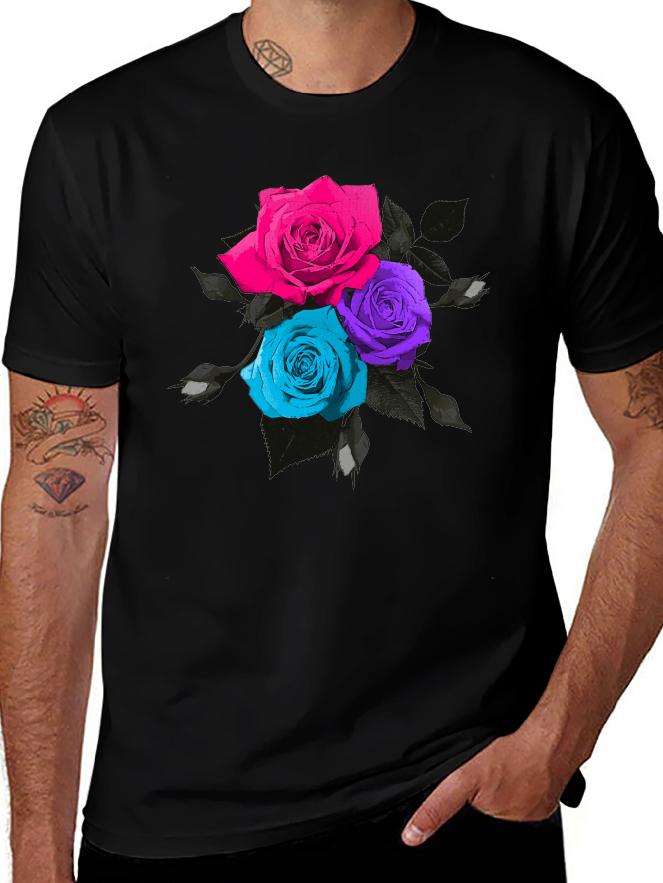 Variant 30 of Floral Roses T-Shirt - Unique Colorful Design