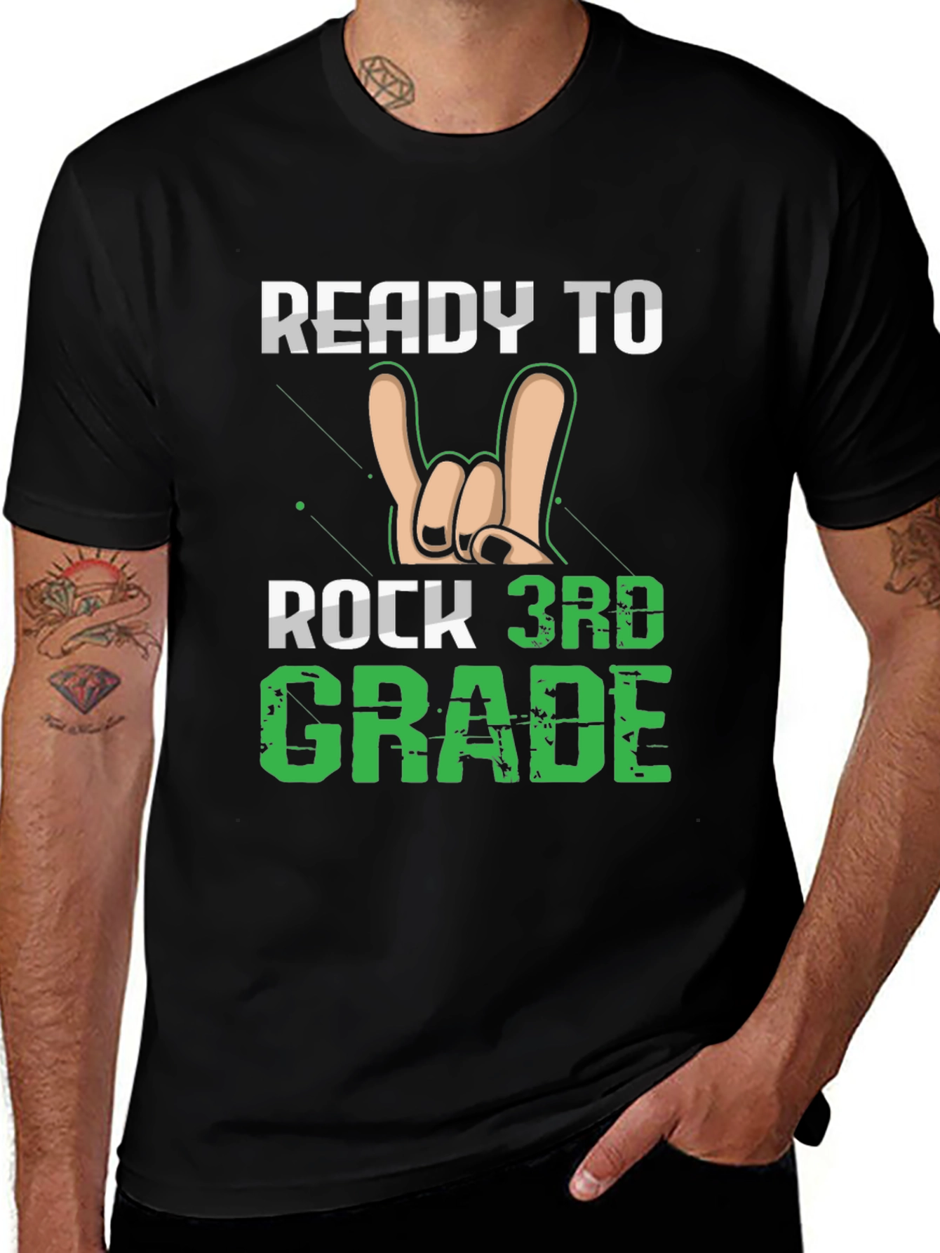 Ready to Rock 3rd Grade Black T-Shirt