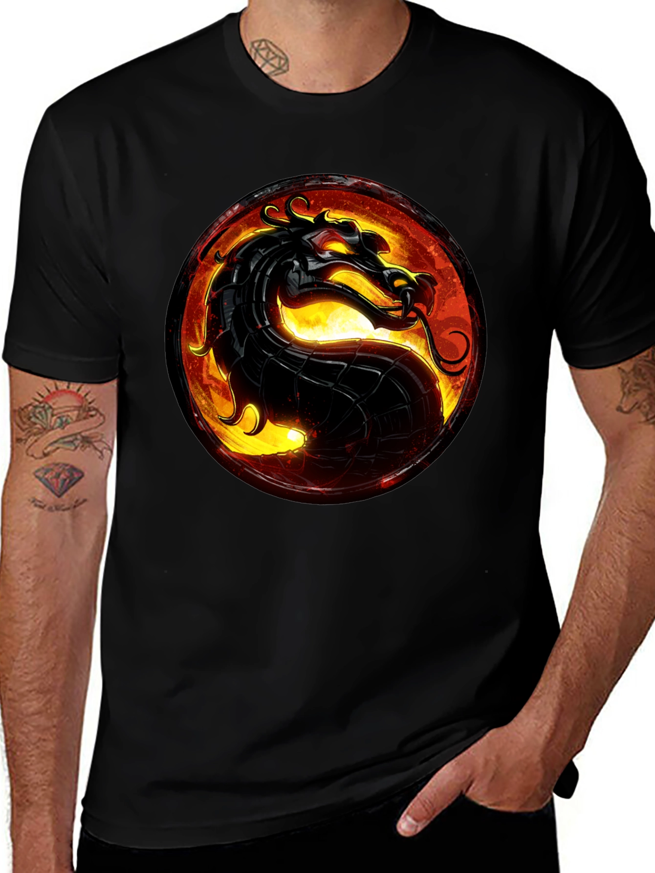 Mortal Kombat Dragon Logo Black T-Shirt
