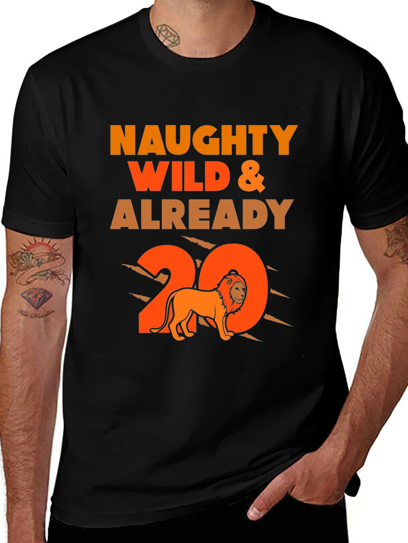 Variant 10 of Naughty Wild & Already 20 T-Shirt Lion Graphic