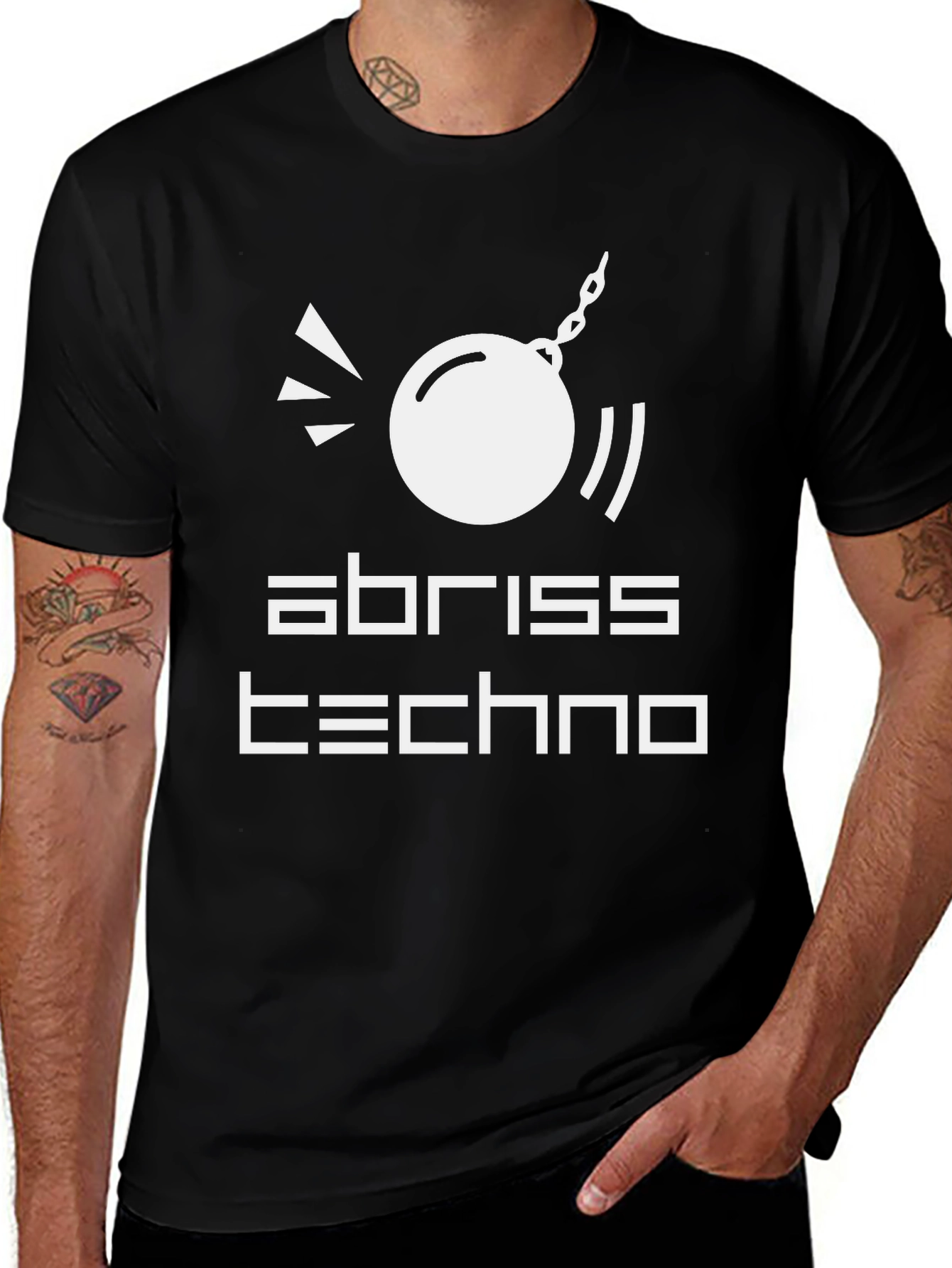 Variant 24 of Abriss Techno Black Graphic T-Shirt