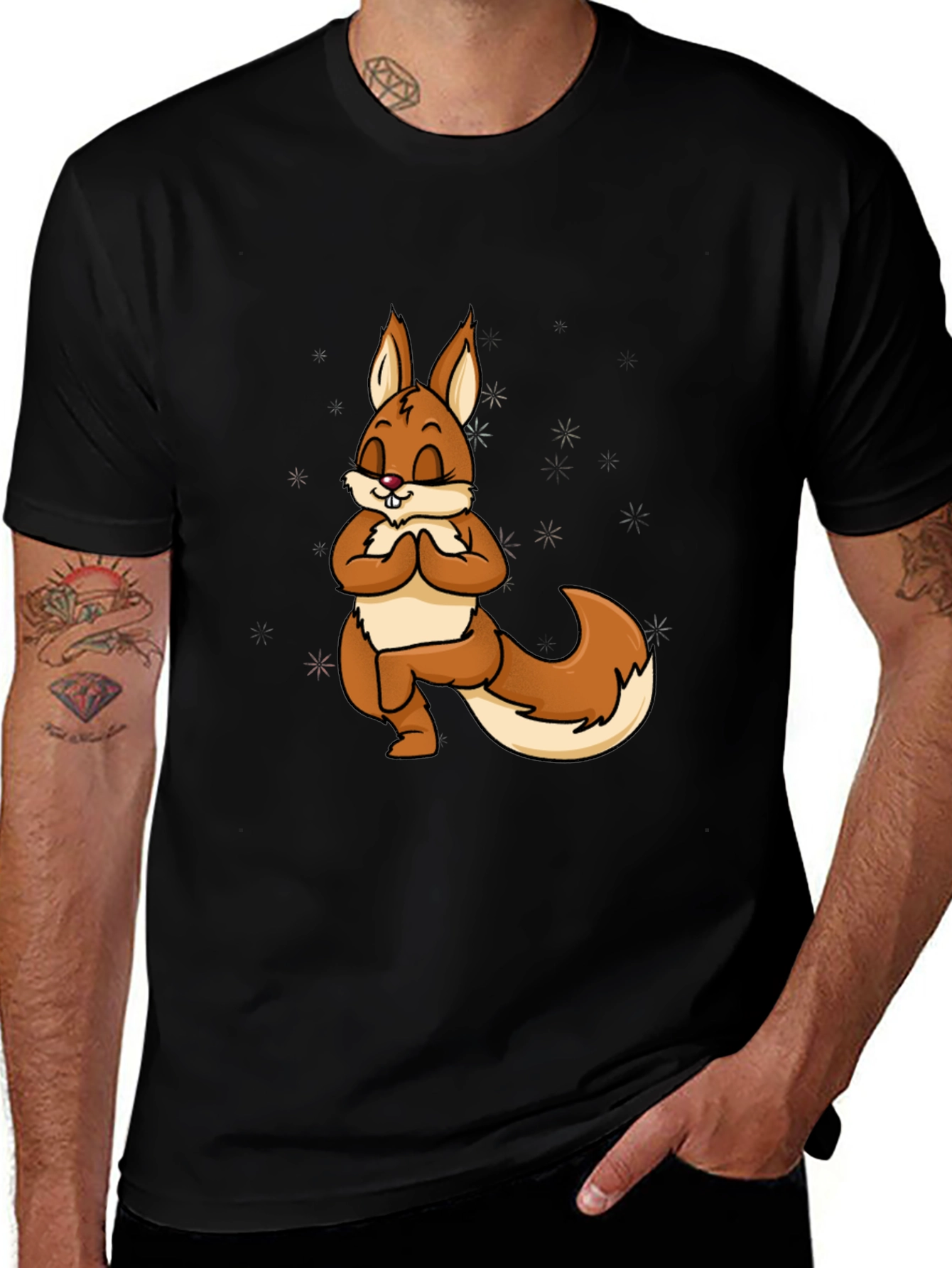 Variant 17 of Squirrel Yoga T-Shirt - Meditating Rodent Tee