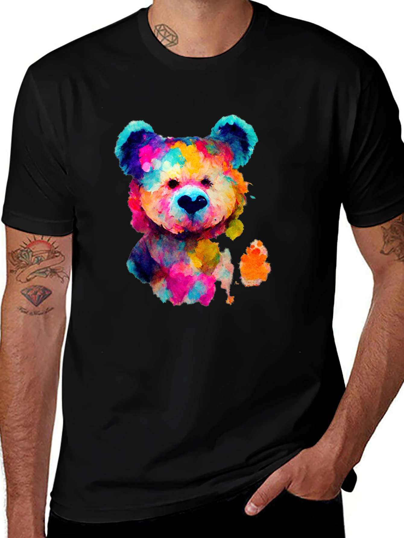 Variant 15 of Rainbow Bear Graphic Tee - Unique Colorful Design