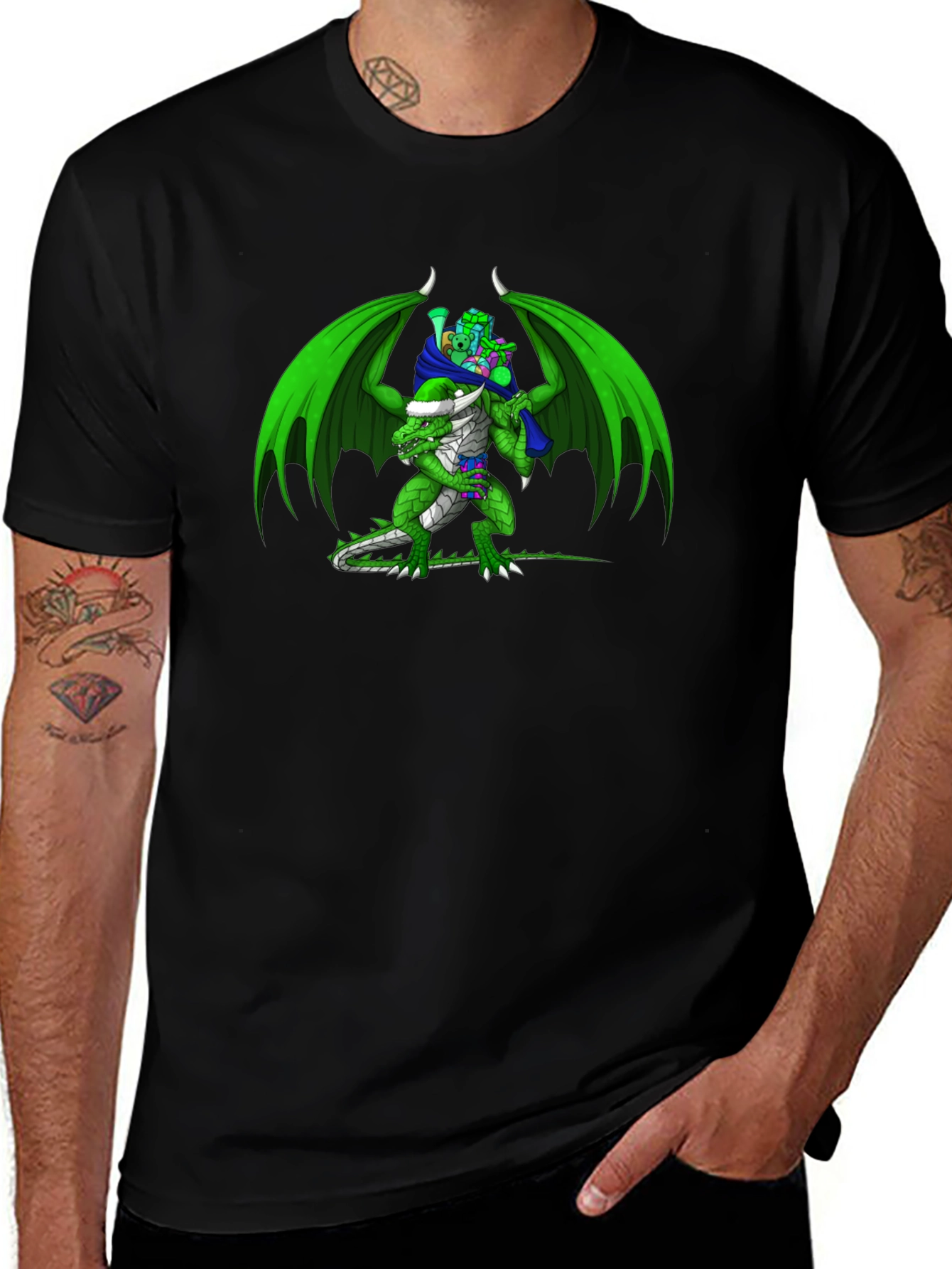 Variant 11 of Dragon & Goblin Graphic Tee - Black