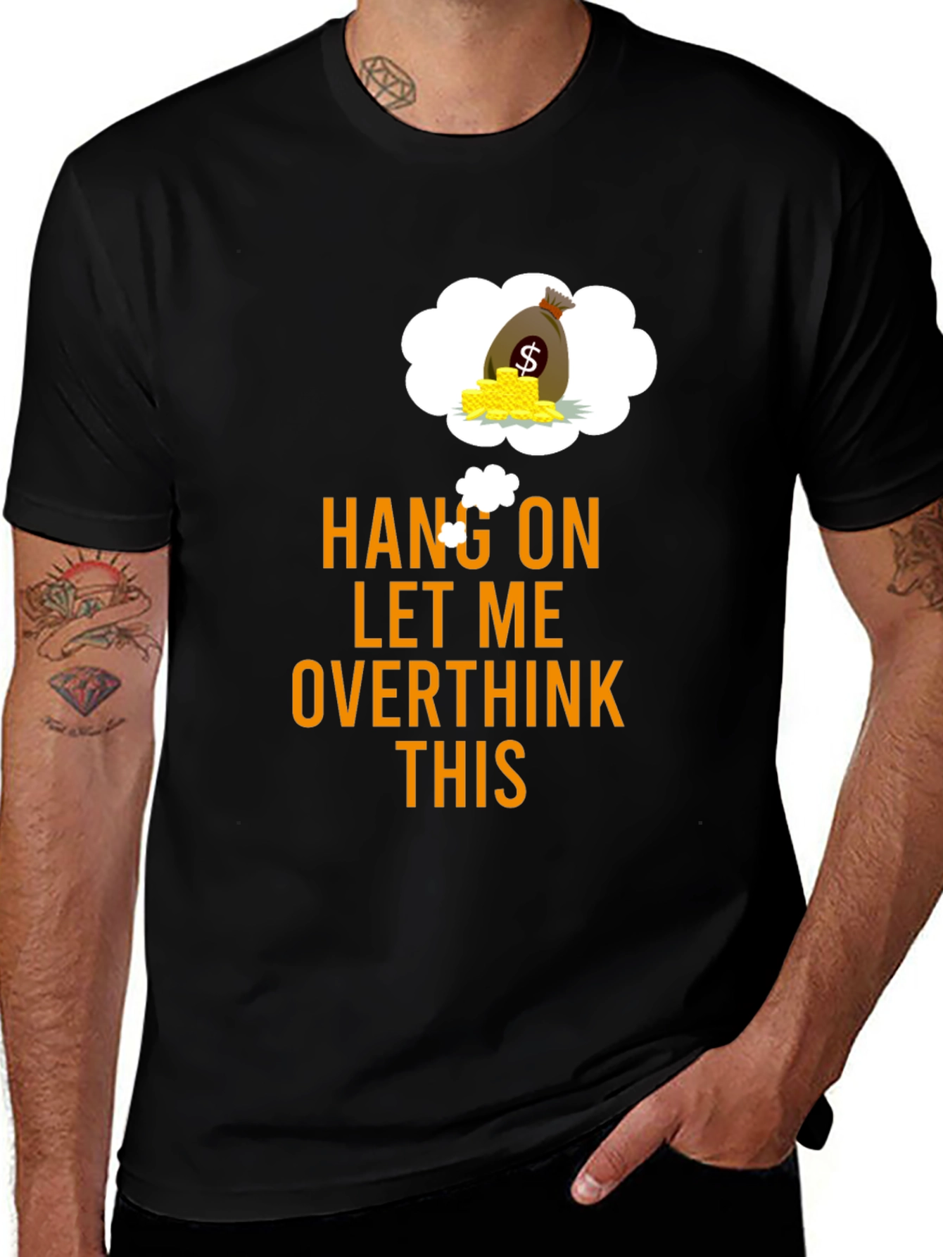 Variant 28 of Hang On Overthink Funny Graphic Tee