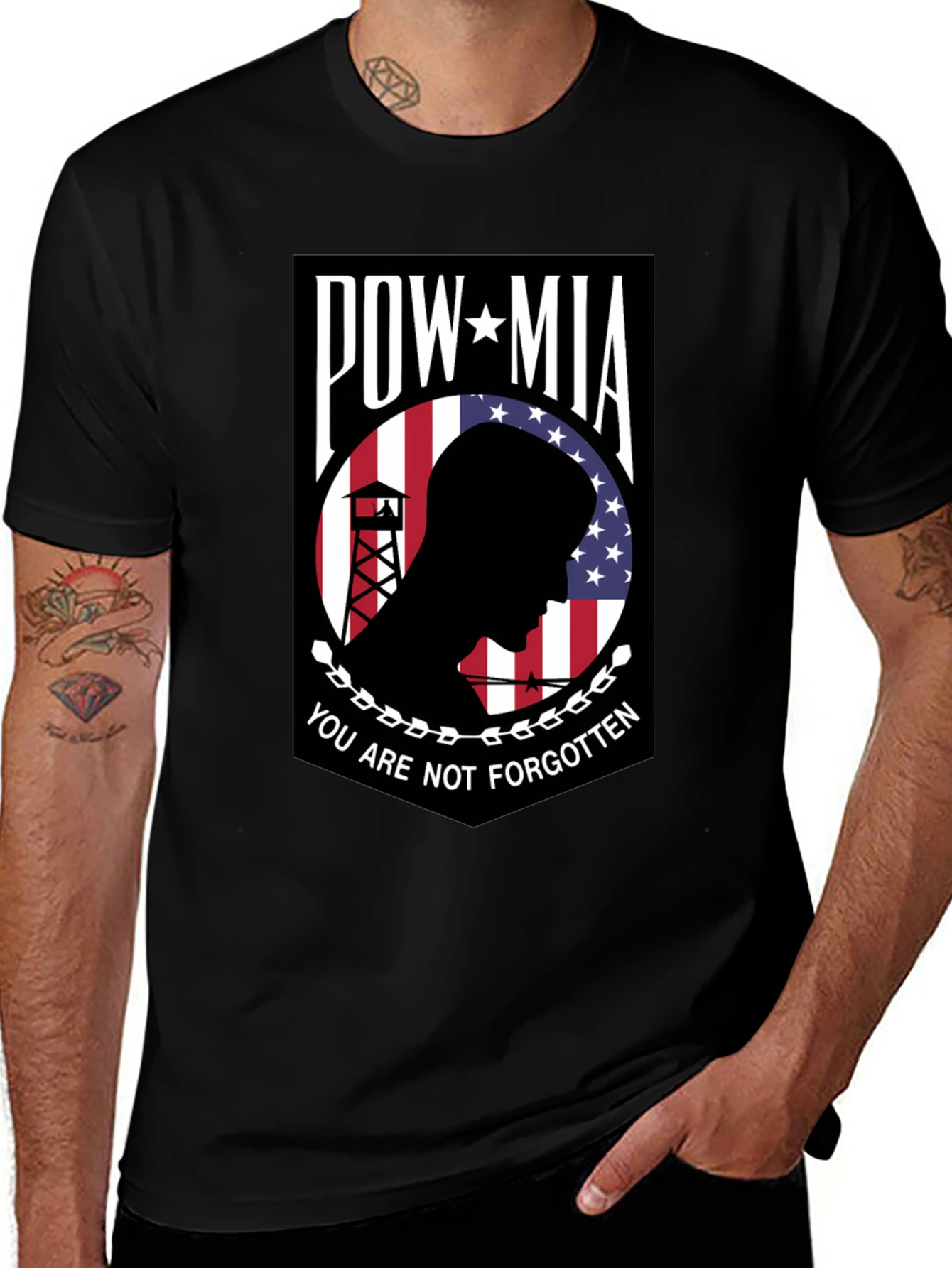 POW MIA American Flag Graphic T-Shirt