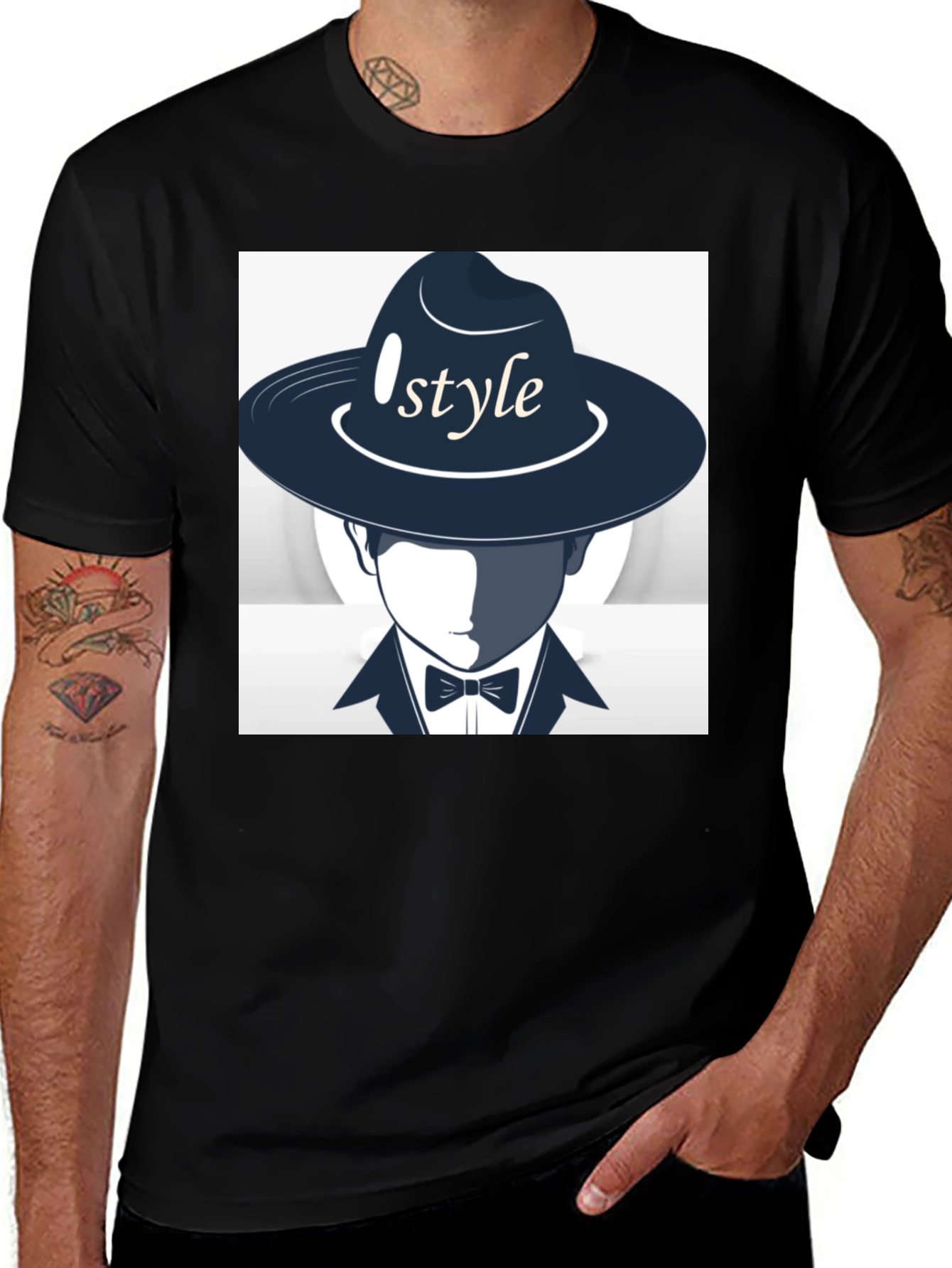 Variant 27 of Stylish "Style" Graphic Print Black T-Shirt
