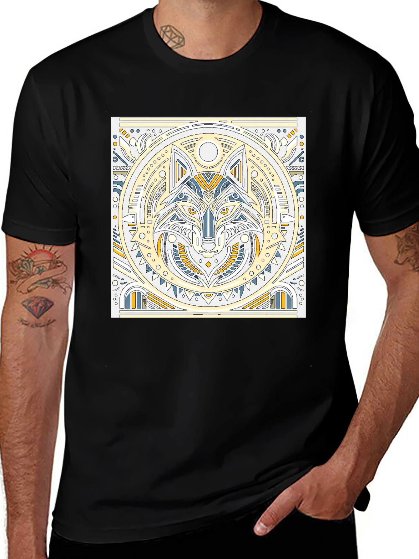 Variant 13 of Geometric Wolf Graphic T-Shirt