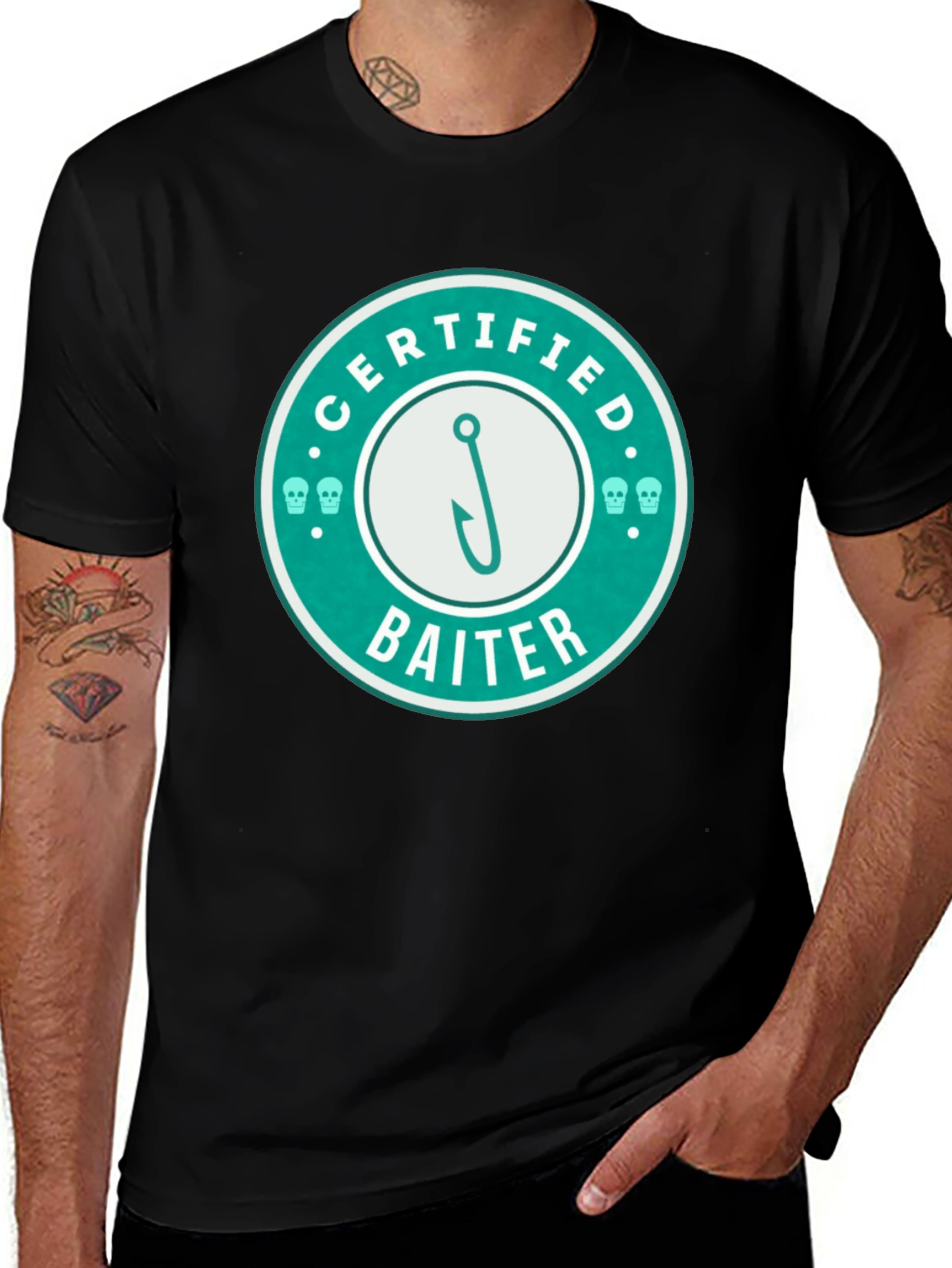 Variant 15 of Certified Baiter Graphic Tee - Fishing Humor T-Shirt