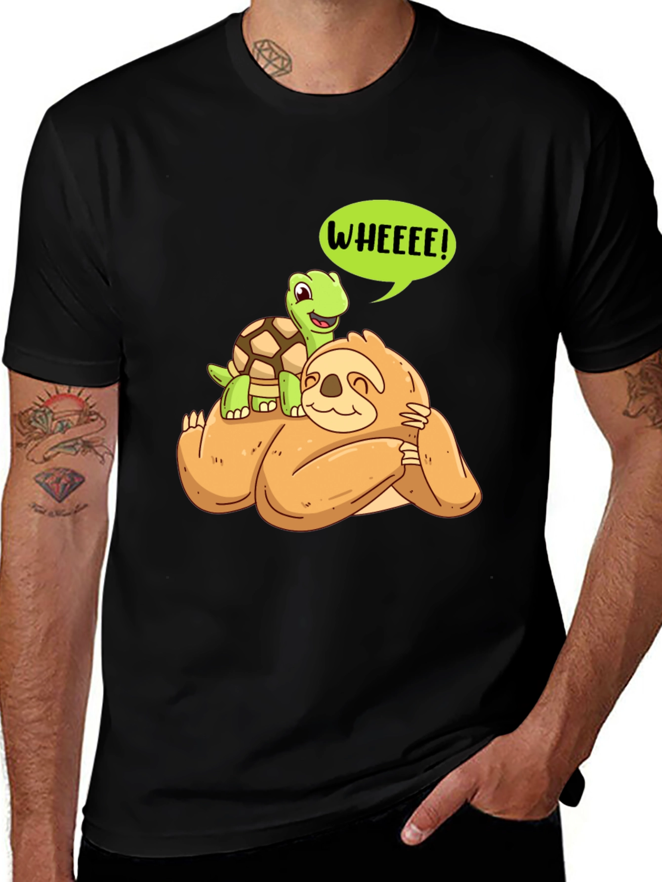 Variant 23 of Turtle and Sloth Cartoon Tee