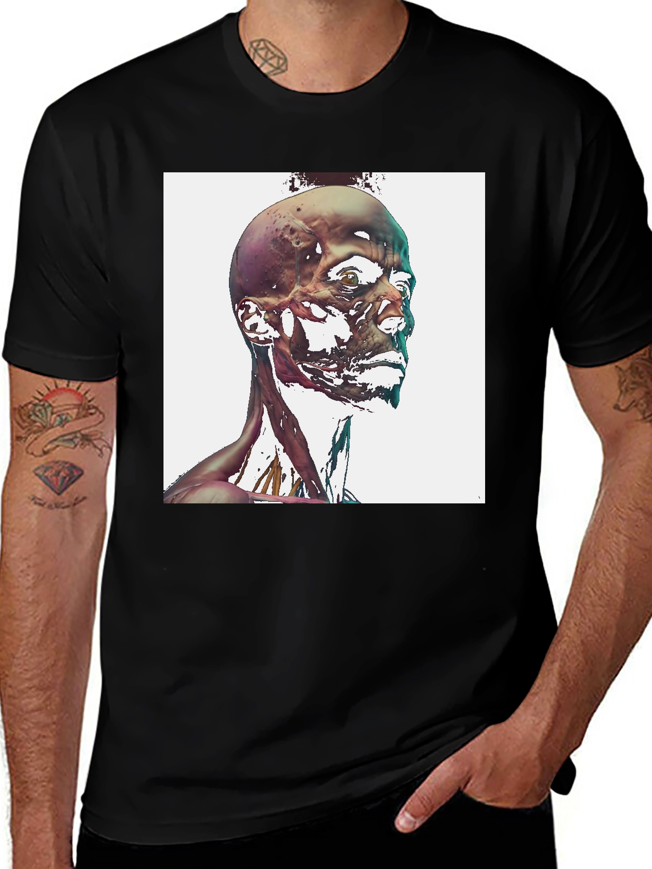 Variant 15 of Unique Graphic Print Black T-Shirt