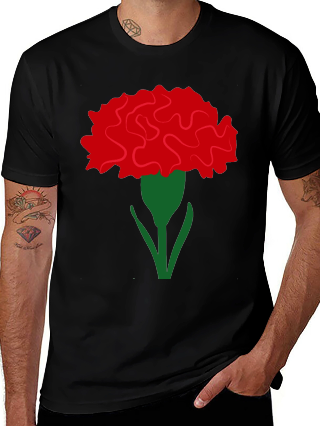 Variant 9 of Floral Carnation Graphic Tee - Stylish & Unique