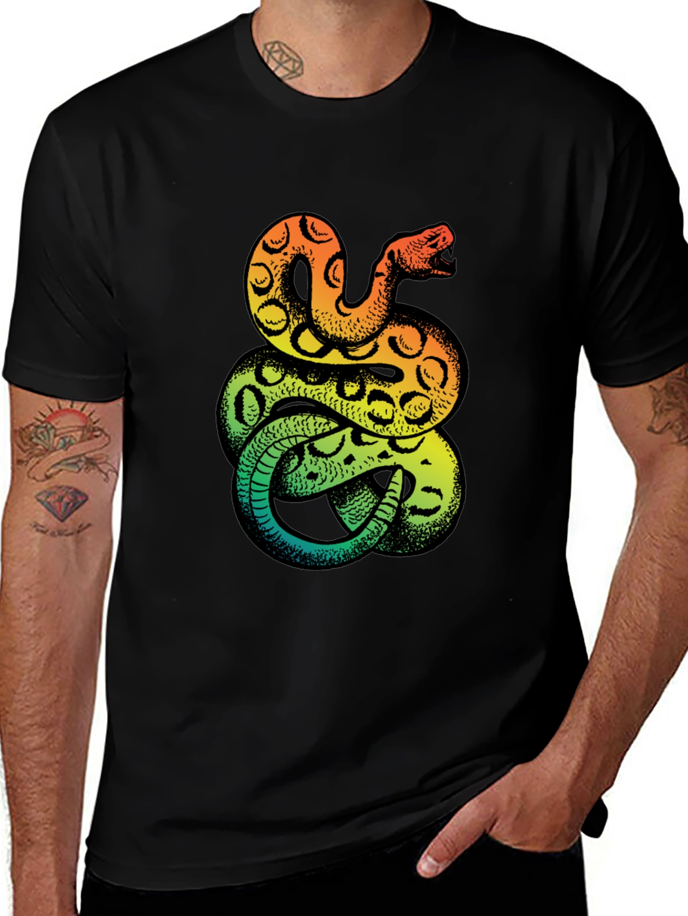Variant 7 of Snake Print T-Shirt - Bold Graphic Tee