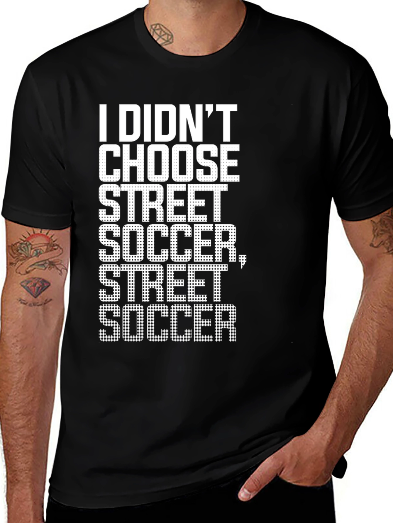 Variant 16 of Street Soccer Graphic Tee - Black Cotton Shirt