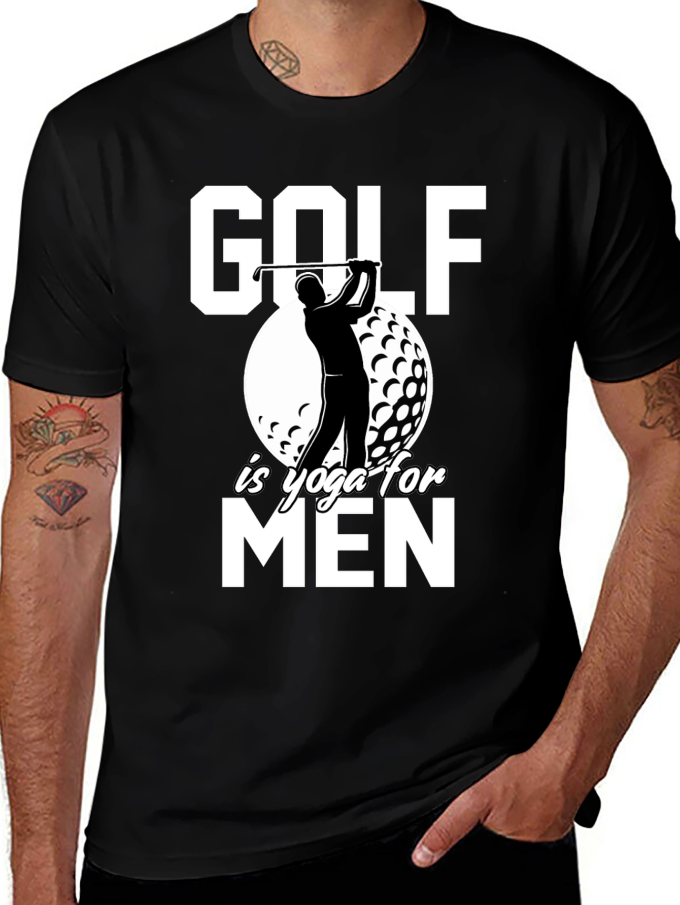 Variant 27 of Golf is Yoga for Men T-Shirt - Black
