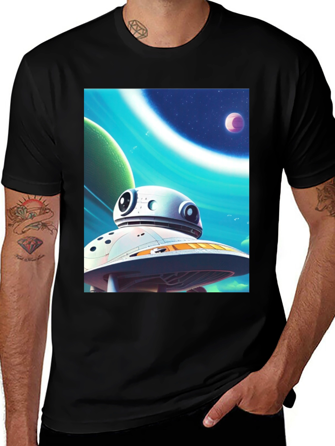 Variant 21 of Sci-Fi Space Station Graphic Tee
