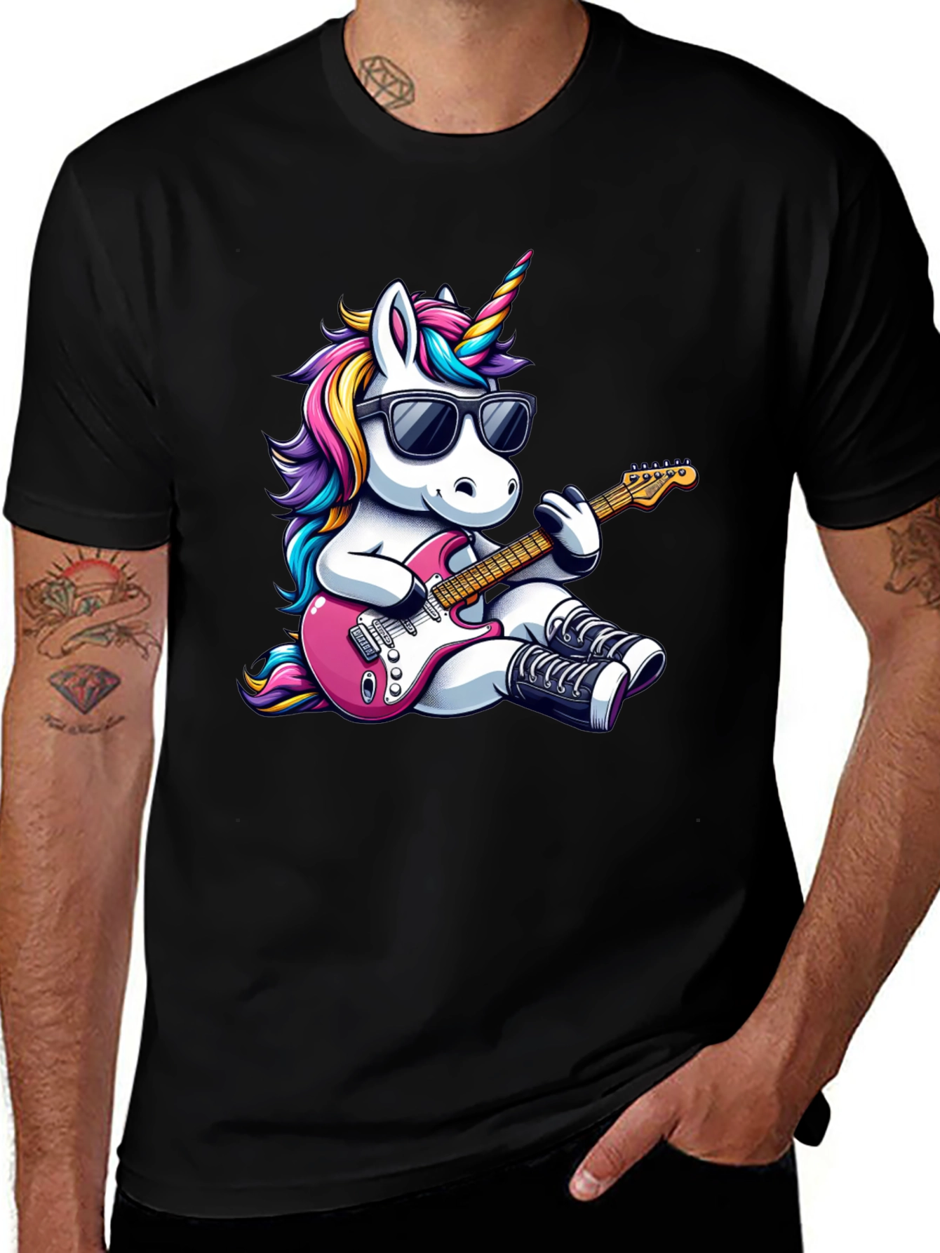 Variant 12 of Unicorn Guitarist Black T-Shirt