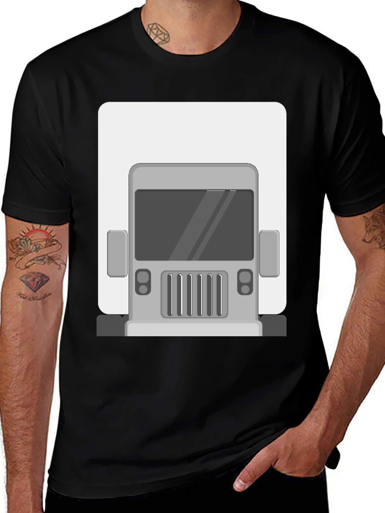 Variant 26 of Truck Graphic Black T-Shirt