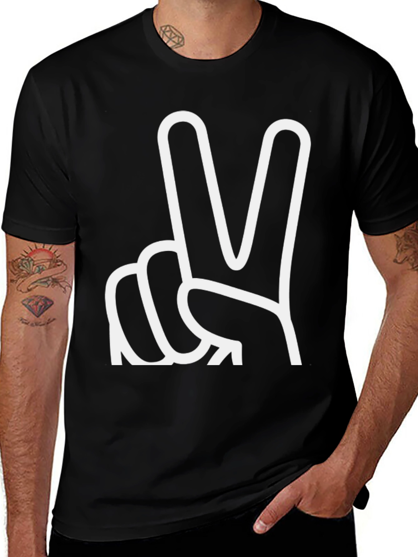 Variant 5 of Peace Sign Graphic Tee - Classic Comfort
