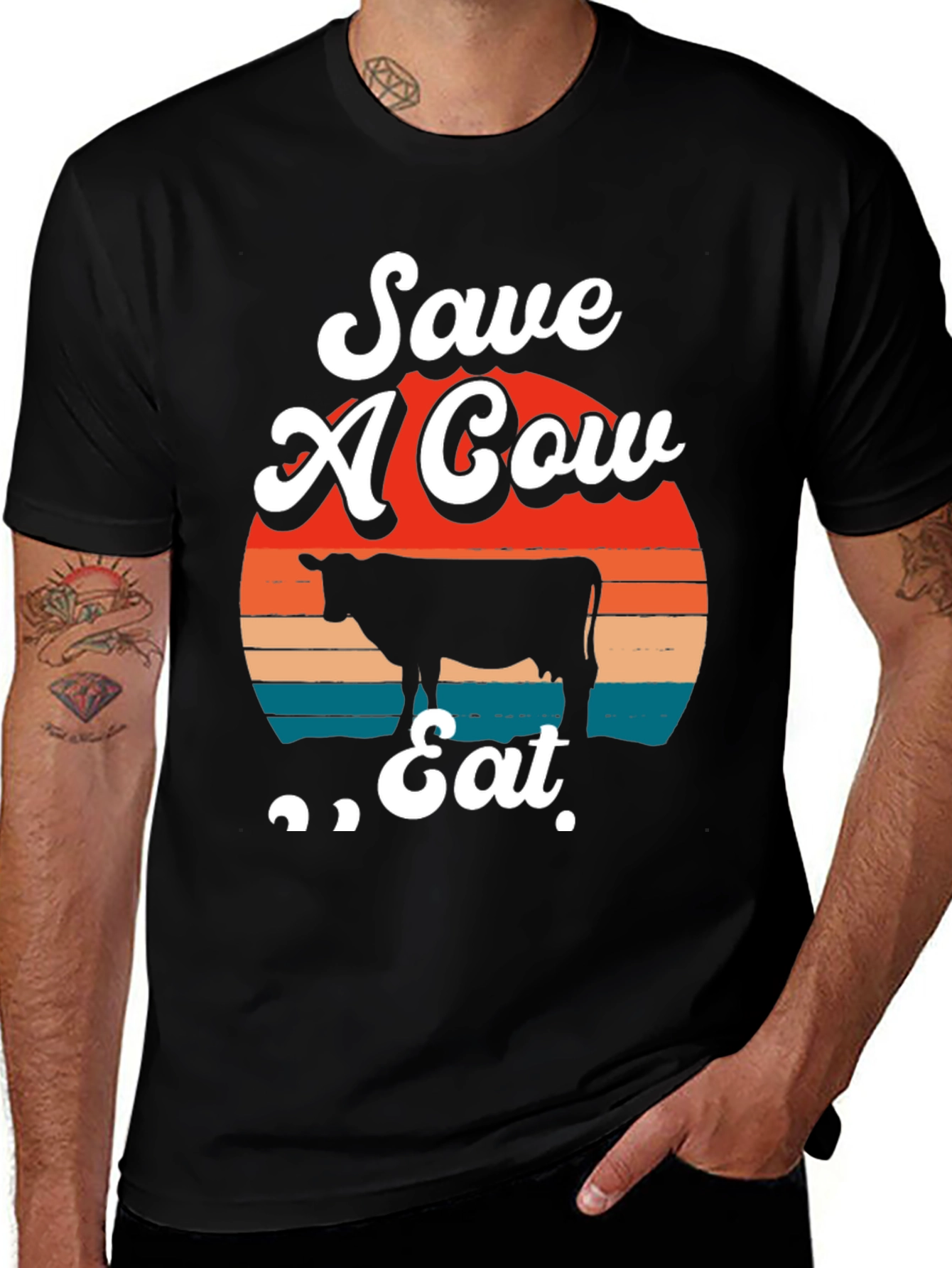 Variant 11 of Save A Cow, Eat Tee - Graphic Print T-Shirt