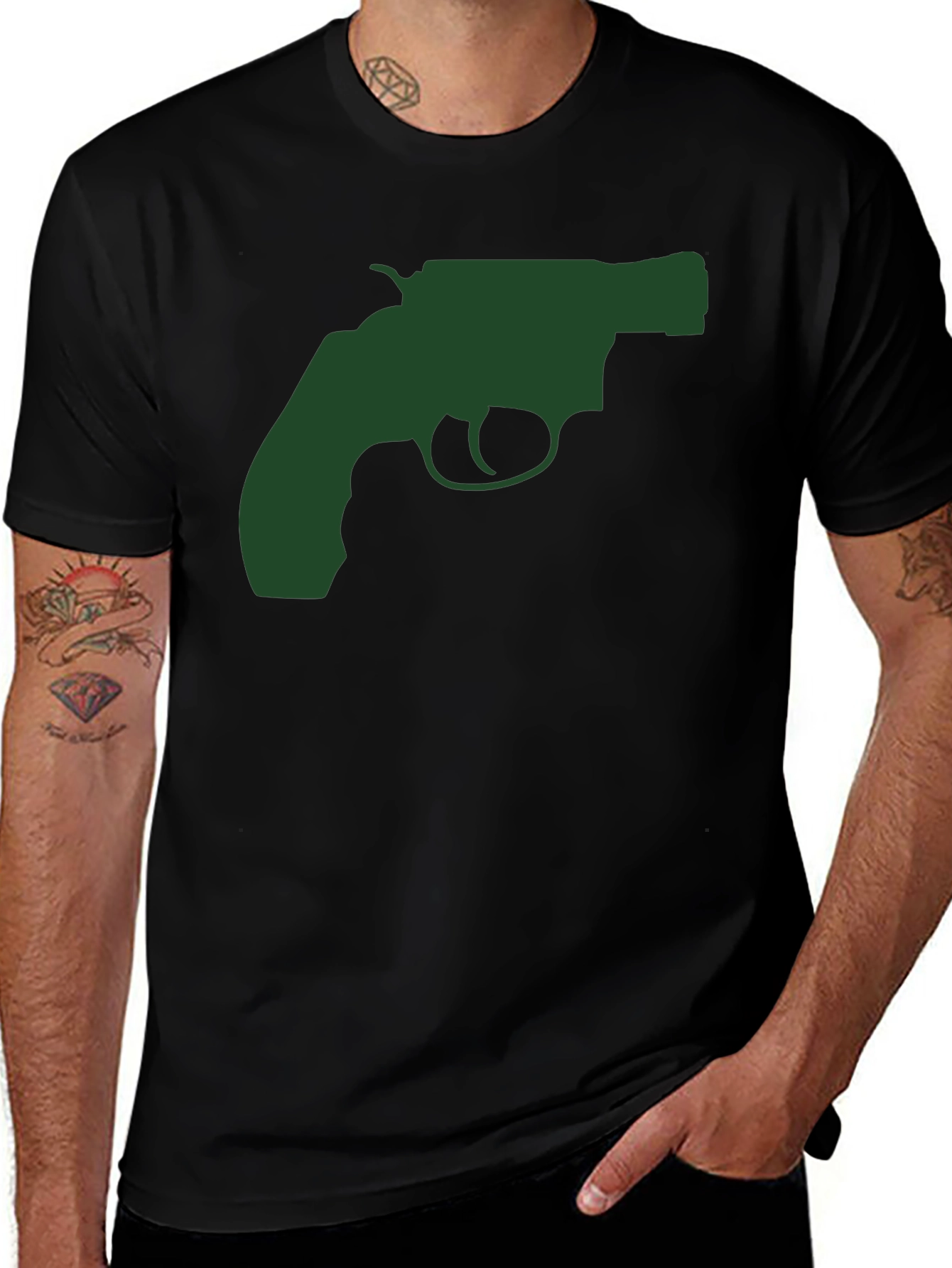 Variant 27 of Revolver Graphic Tee - Cool Gun Design Shirt
