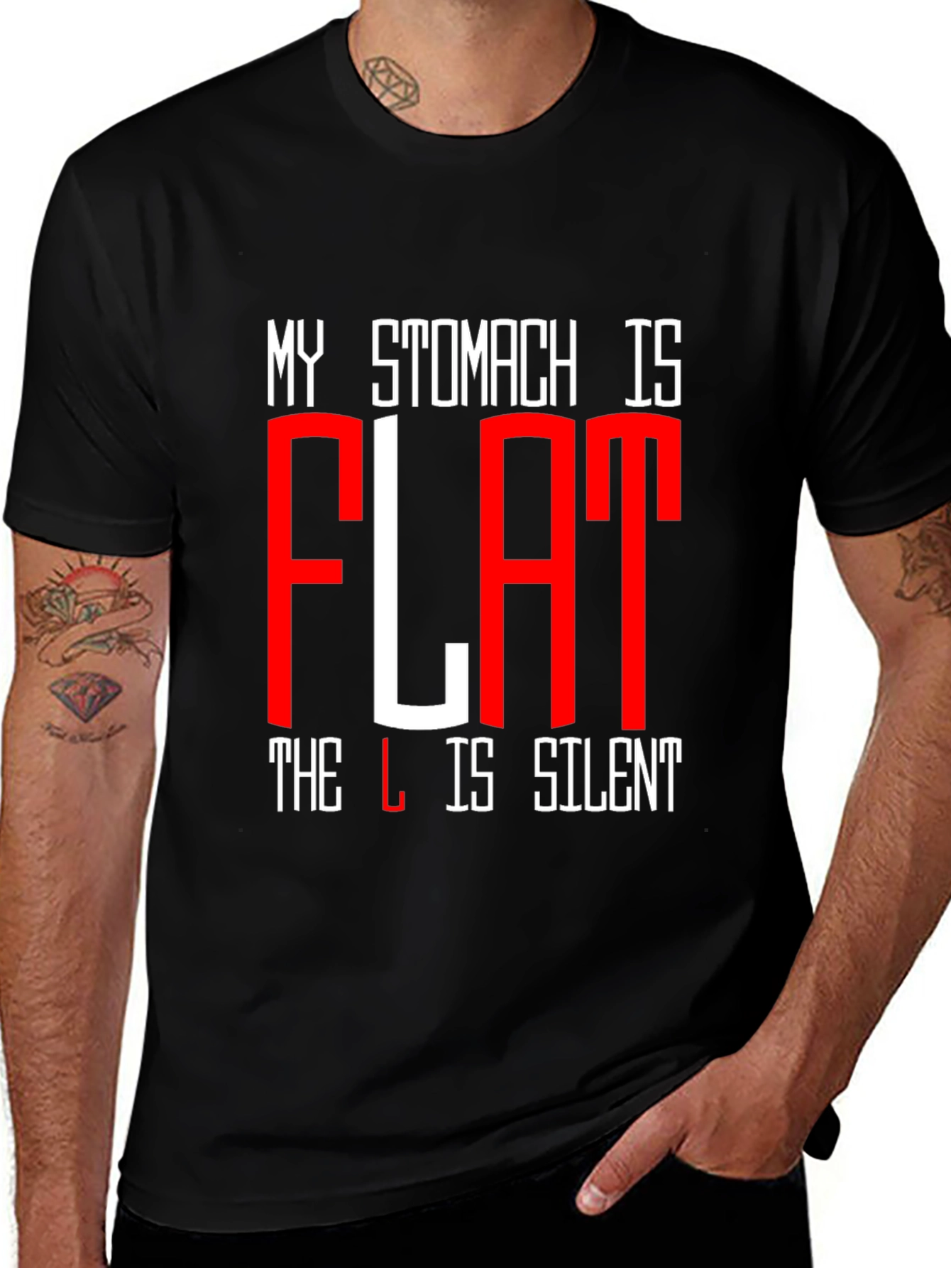Variant 17 of My Stomach Is Flat Funny Graphic T-Shirt