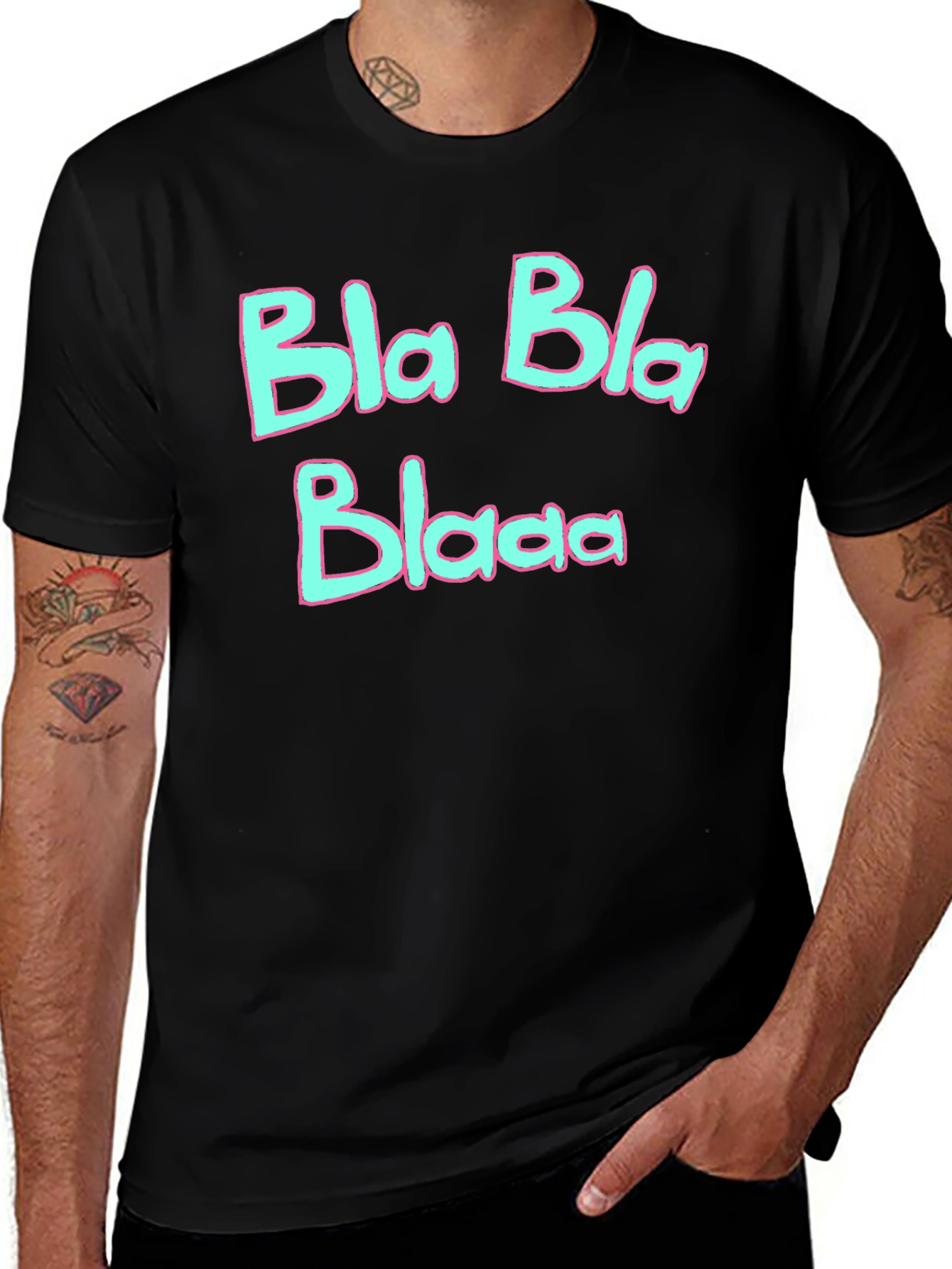 Variant 12 of Bla Bla Blaaa Graphic T-Shirt - Black