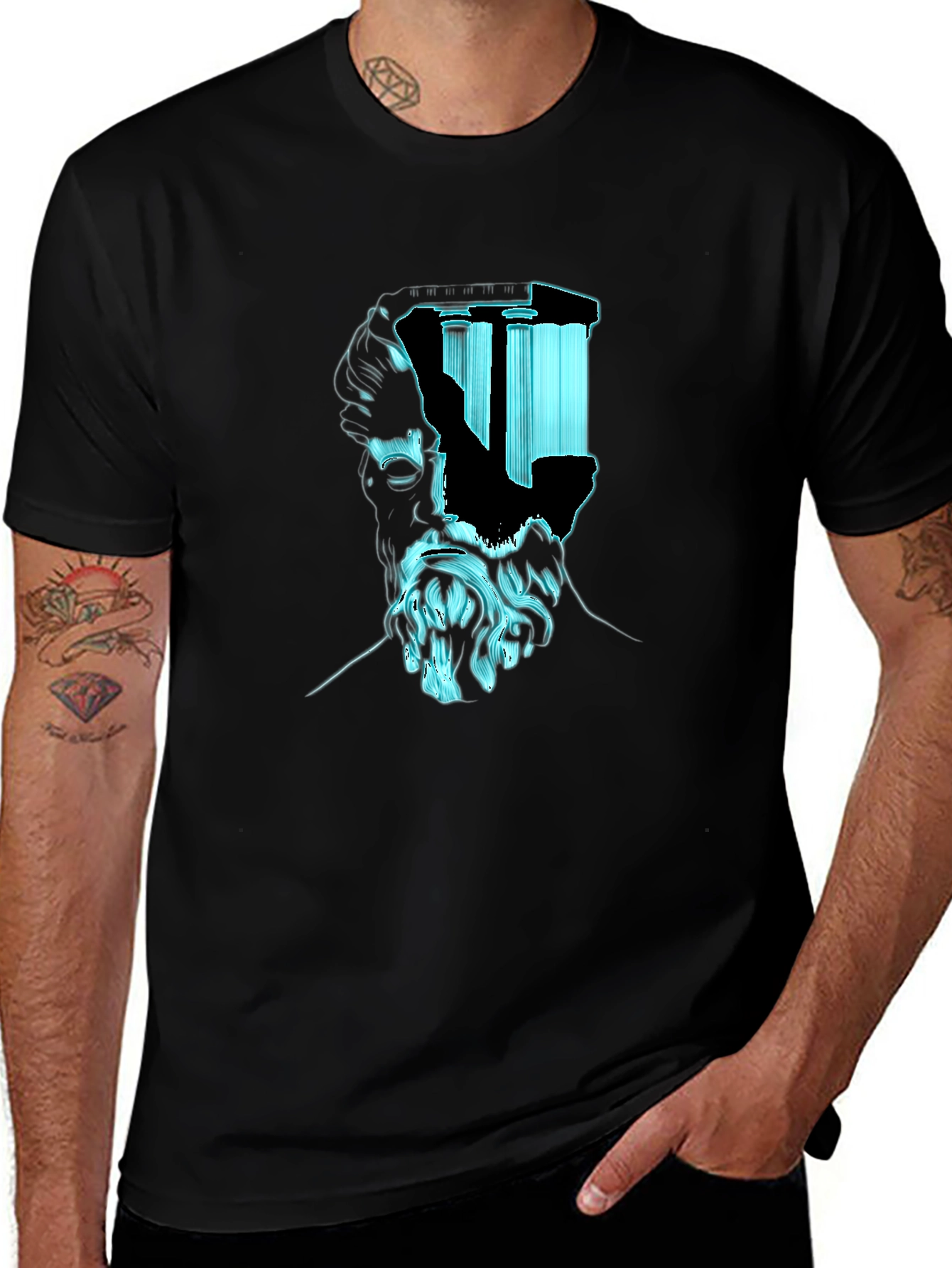 Variant 10 of Philosopher Statue Head Graphic T-Shirt