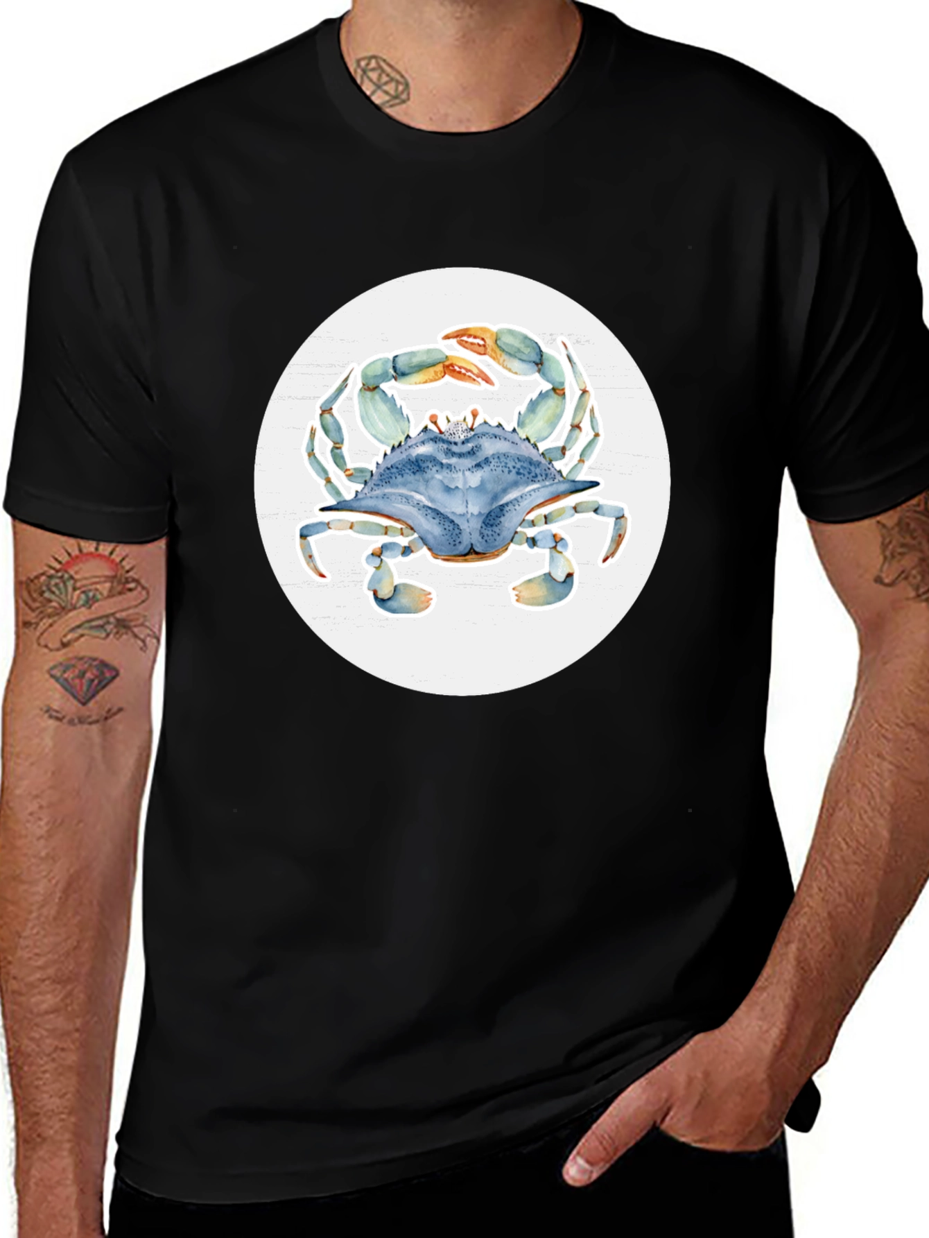 Variant 30 of Crab Graphic Tee - Coastal Casual Style
