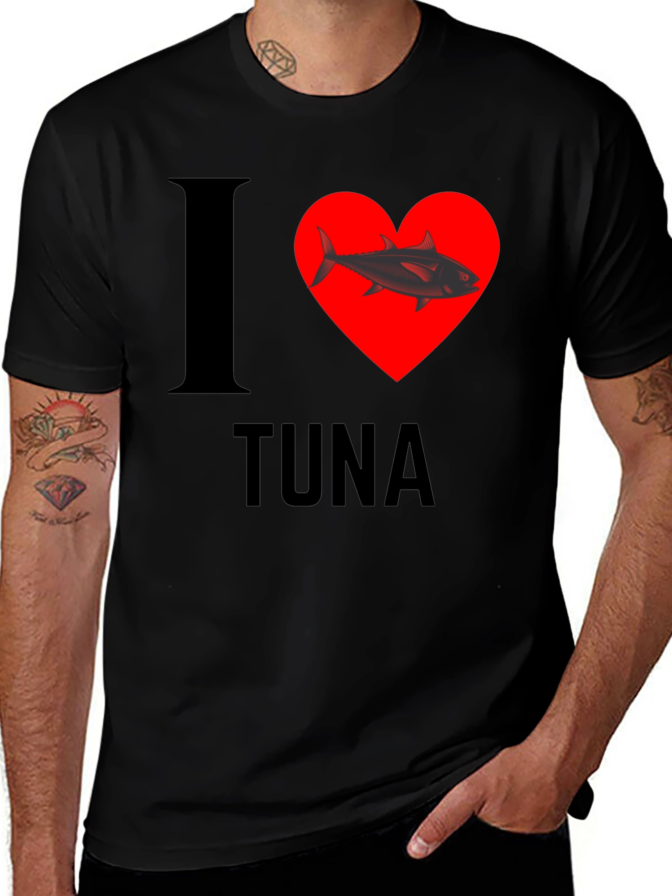 Variant 26 of I Heart Tuna T-Shirt - Black