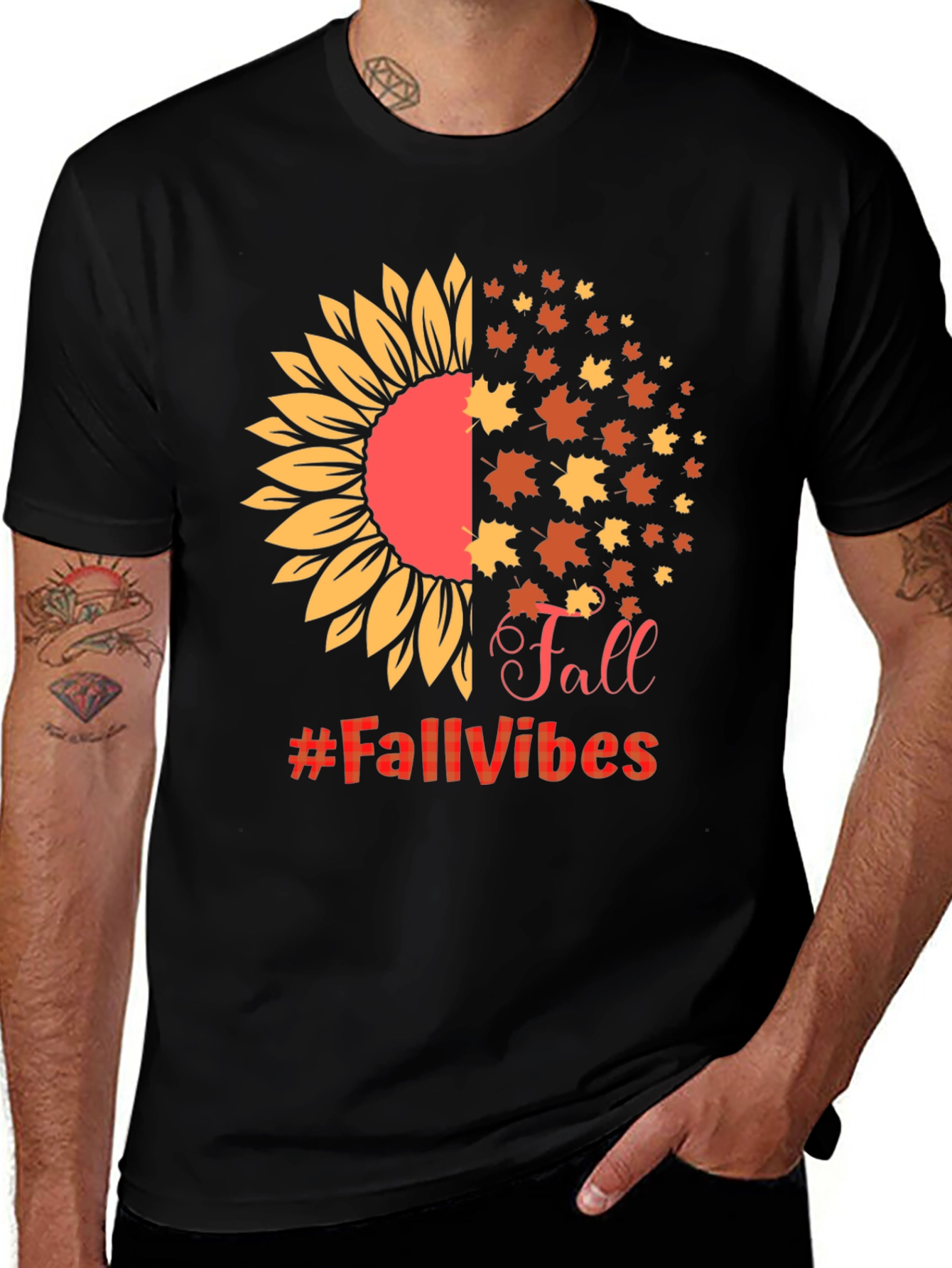 Variant 20 of Fall Vibes Sunflower Graphic Tee