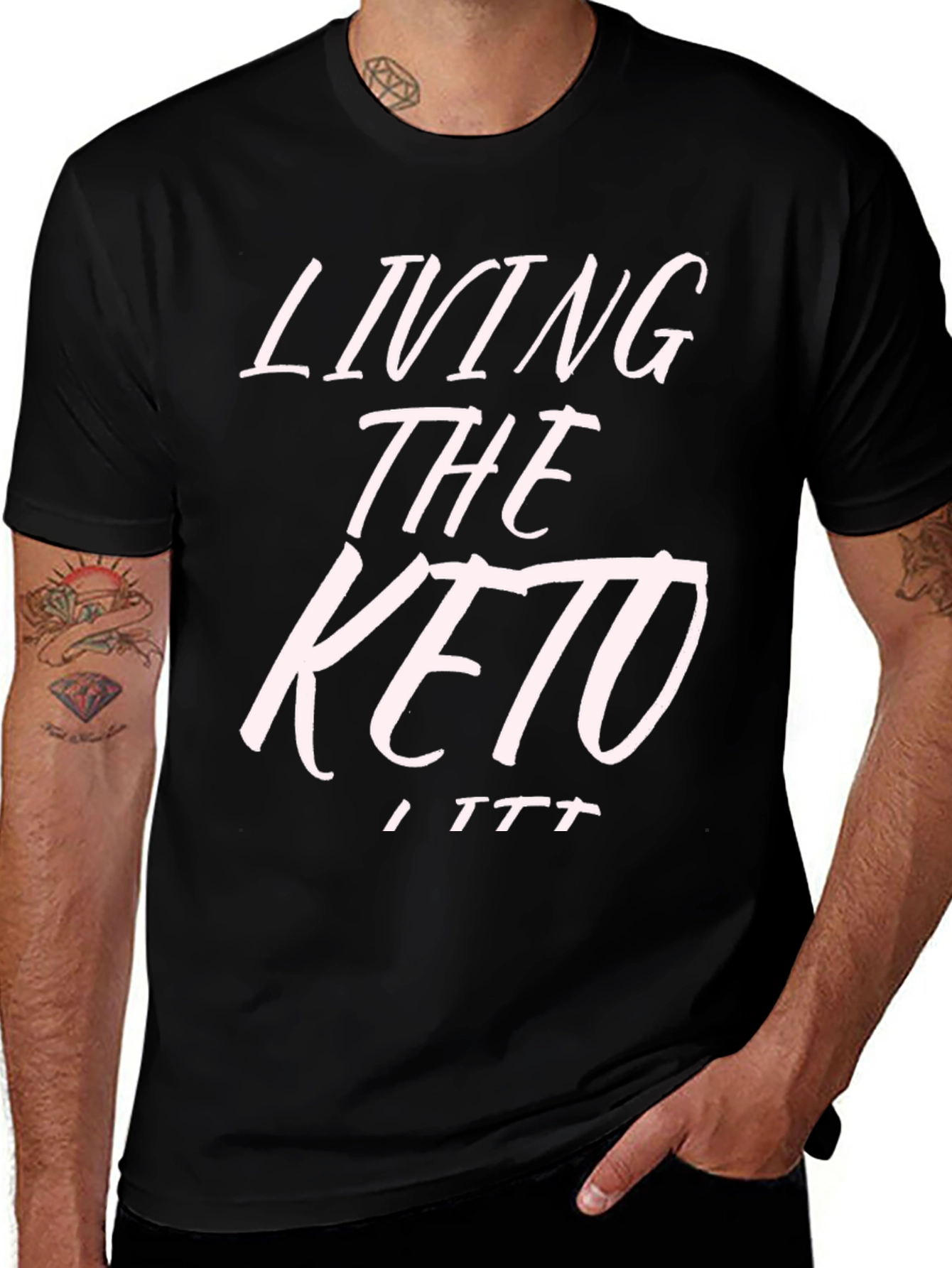 Variant 17 of Living the Keto Lifestyle T-Shirt - Black