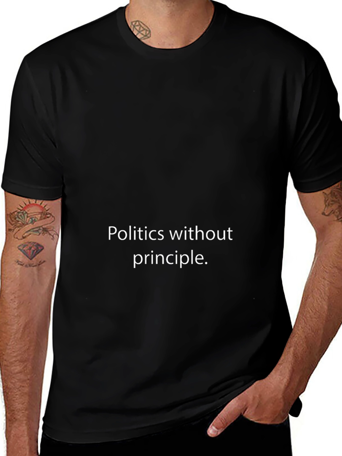 Variant 16 of Politics Without Principle Black T-Shirt