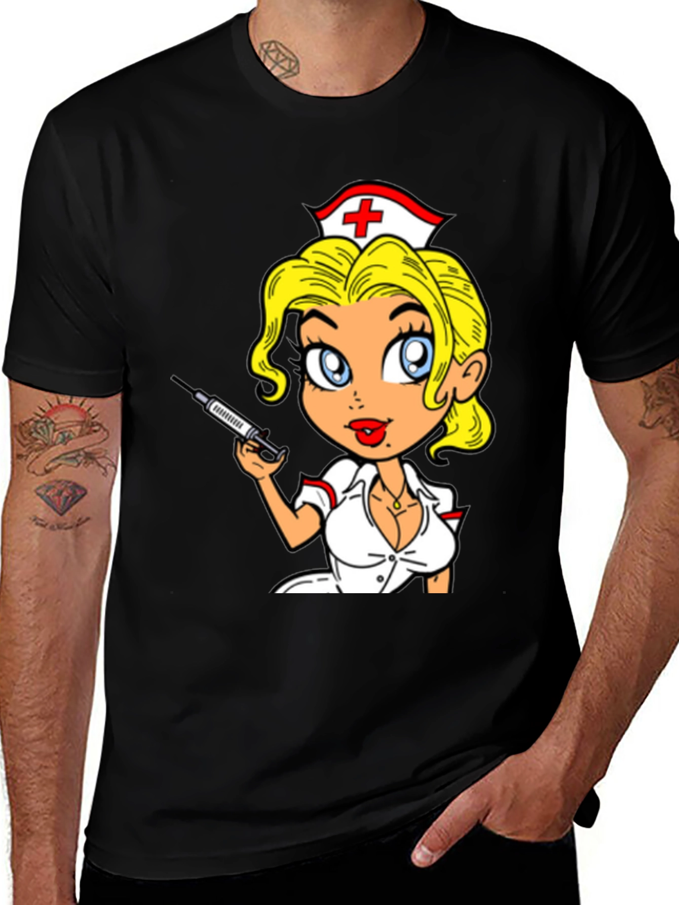 Variant 10 of Nurse Cartoon Graphic T-Shirt