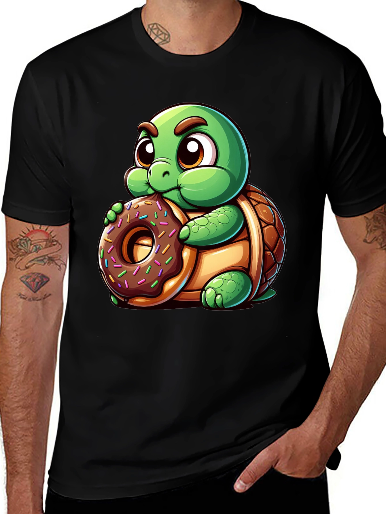 Variant 23 of Turtle Donut T-Shirt - Cute Cartoon Style
