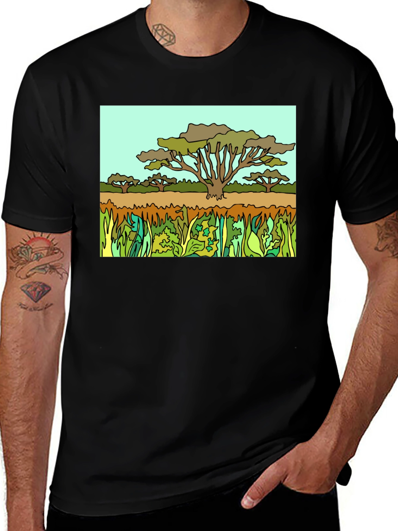 Variant 3 of Savanna Tree Graphic T-Shirt - Nature Inspired Tee