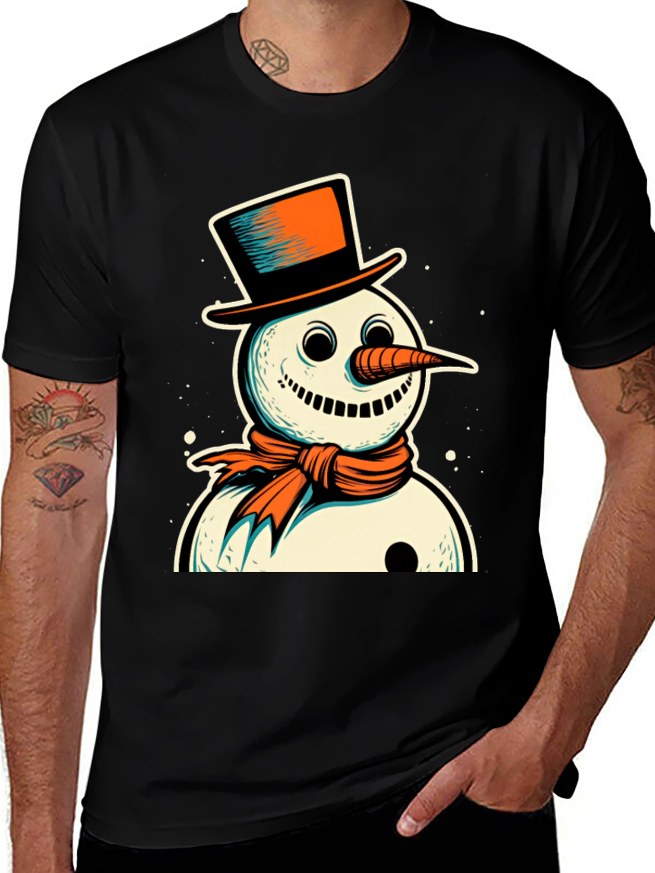 Variant 5 of Snowman Graphic Tee - Festive Holiday Style