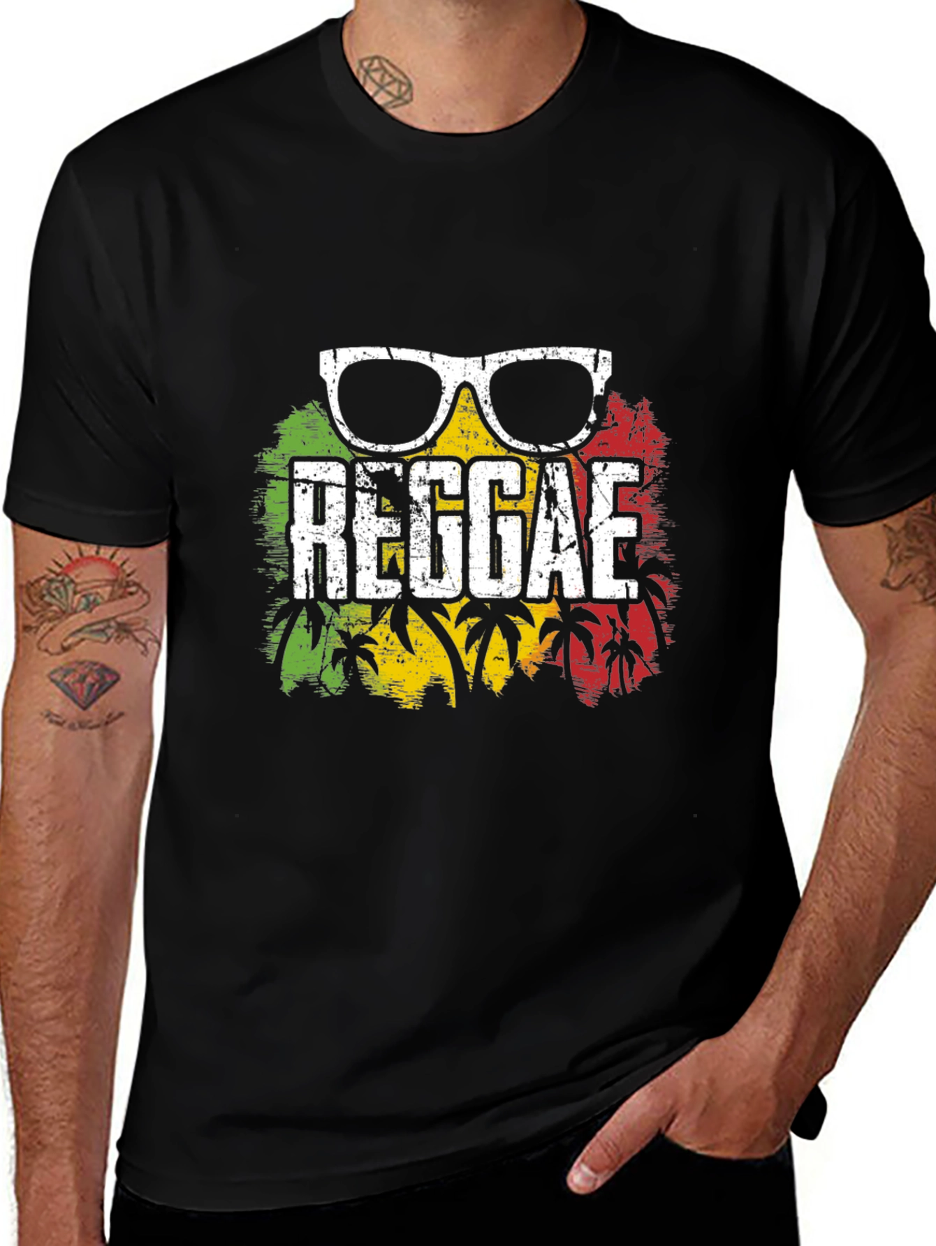 Variant 16 of Reggae Graphic Tee - Rasta Vibes