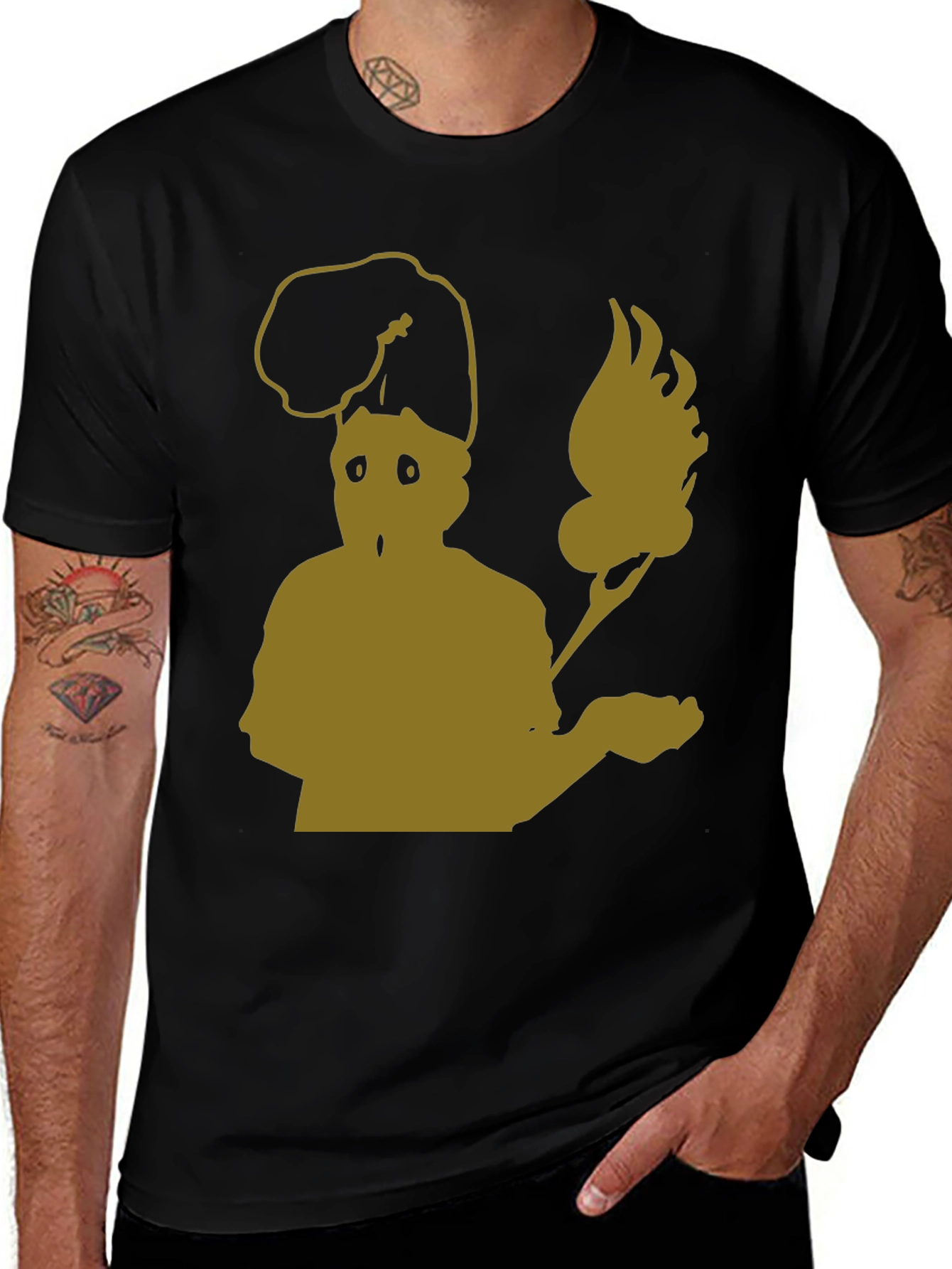 Variant 23 of Abstract Chef Graphic Tee - Black Cotton Blend