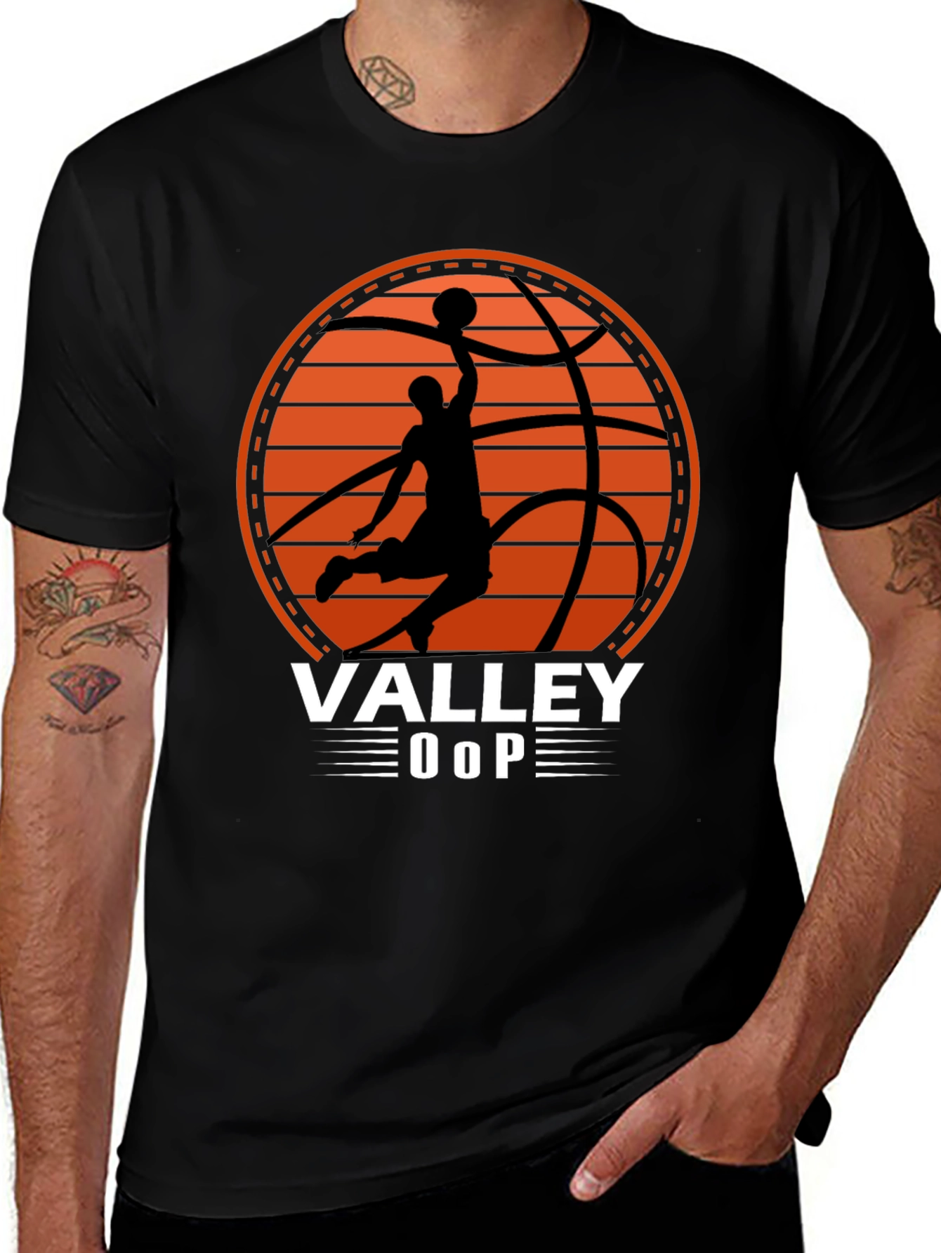 Variant 29 of Valley Oop Basketball Graphic T-Shirt
