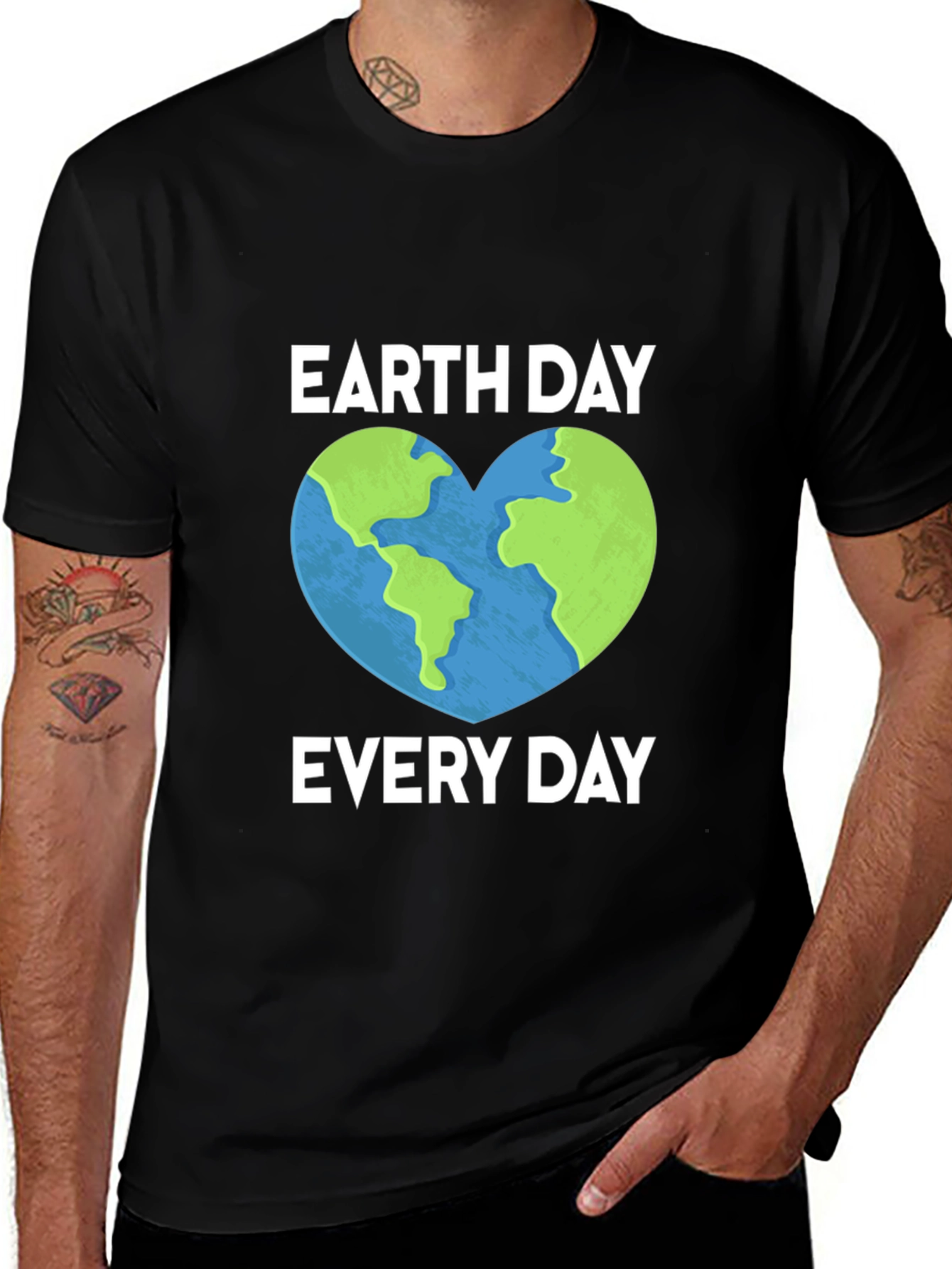 Earth Day Every Day T-Shirt, Heart Graphic