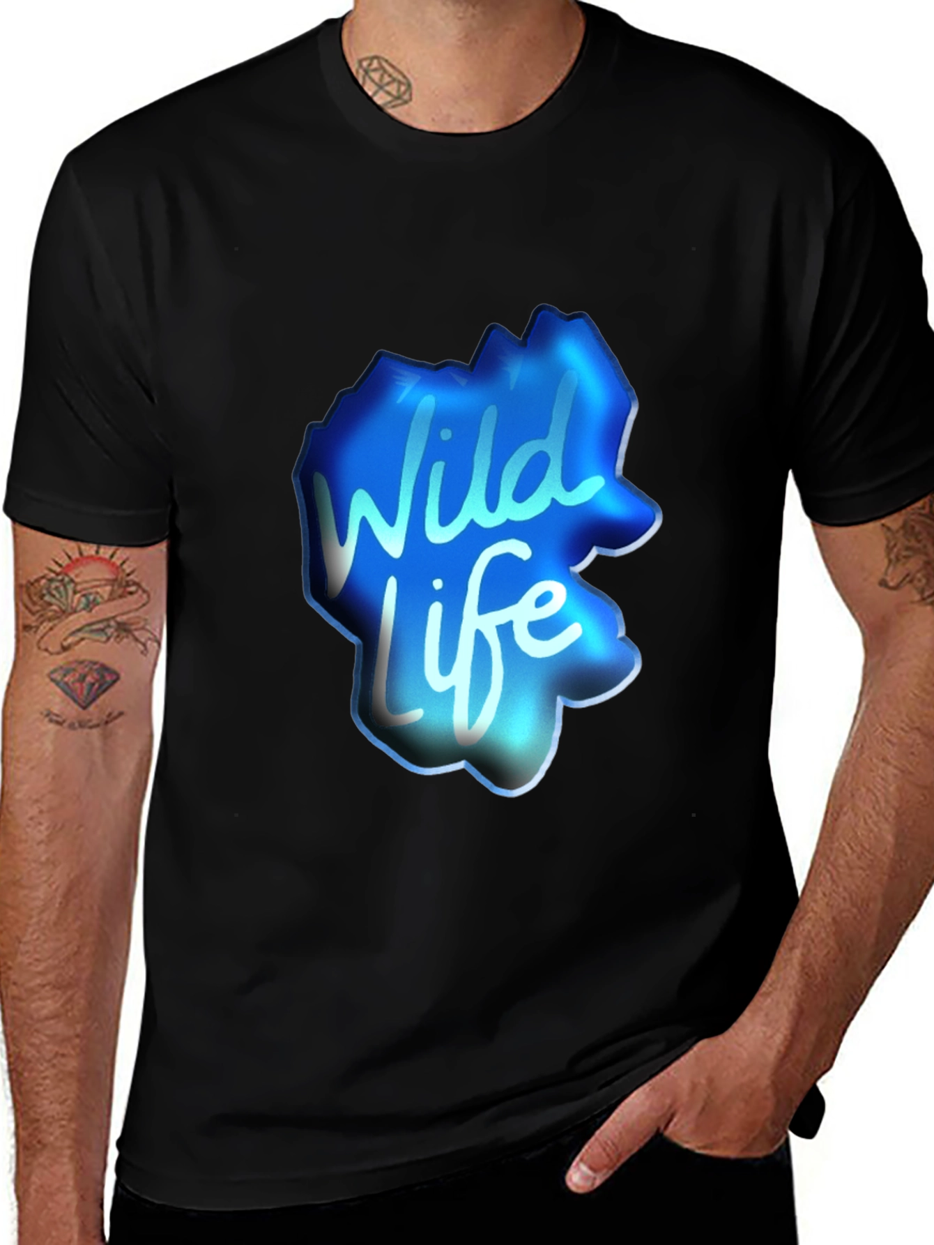 Variant 24 of Wildlife Graphic T-Shirt - Casual Black Tee