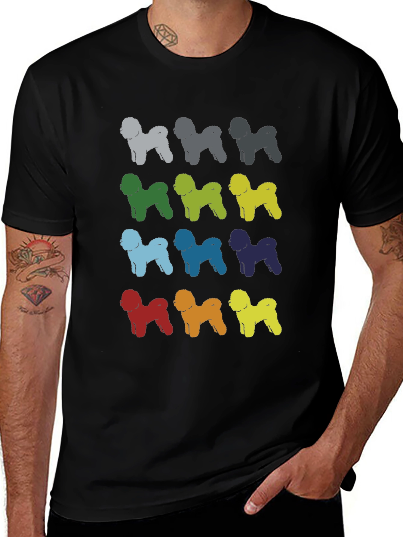 Variant 11 of Colorful Dog Print T-Shirt