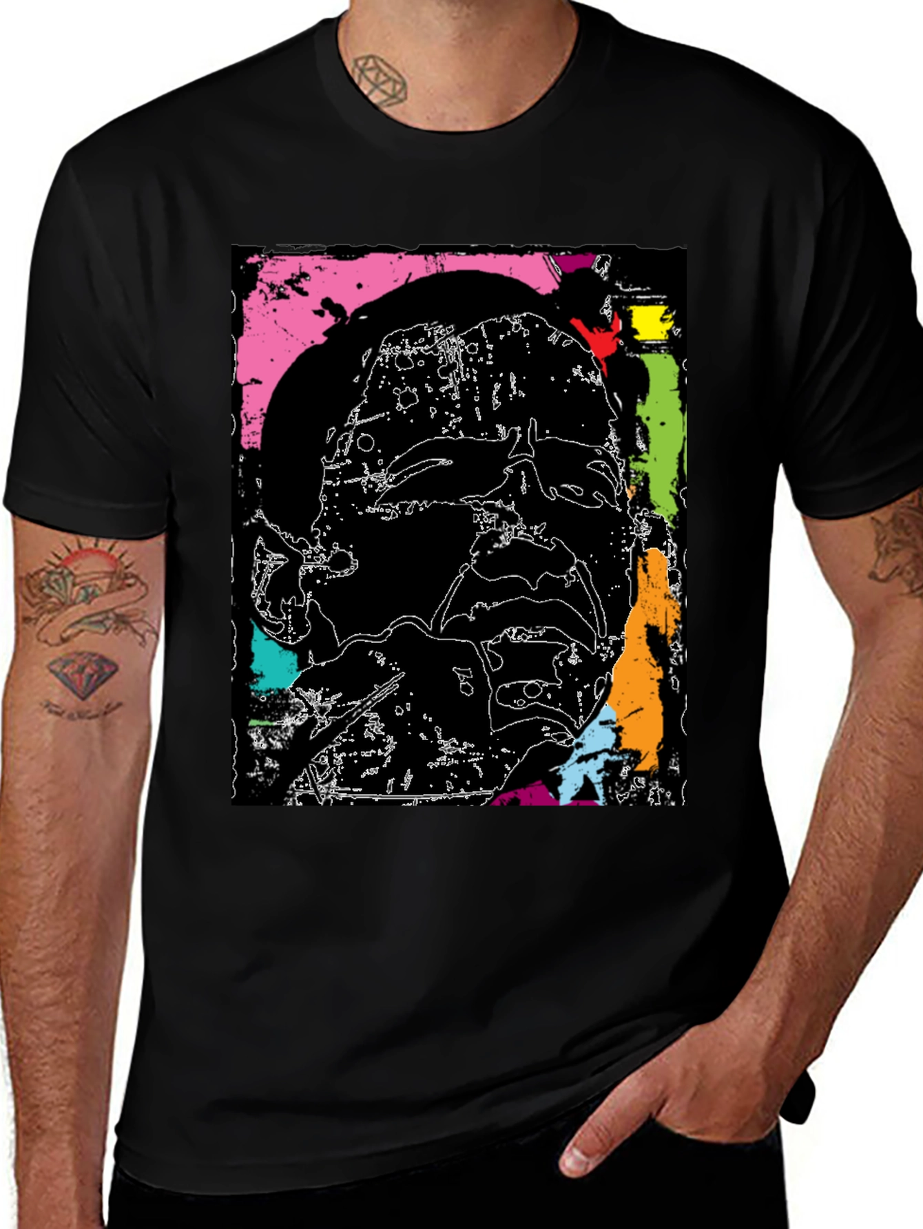 Variant 27 of Abstract Portrait Black T-Shirt