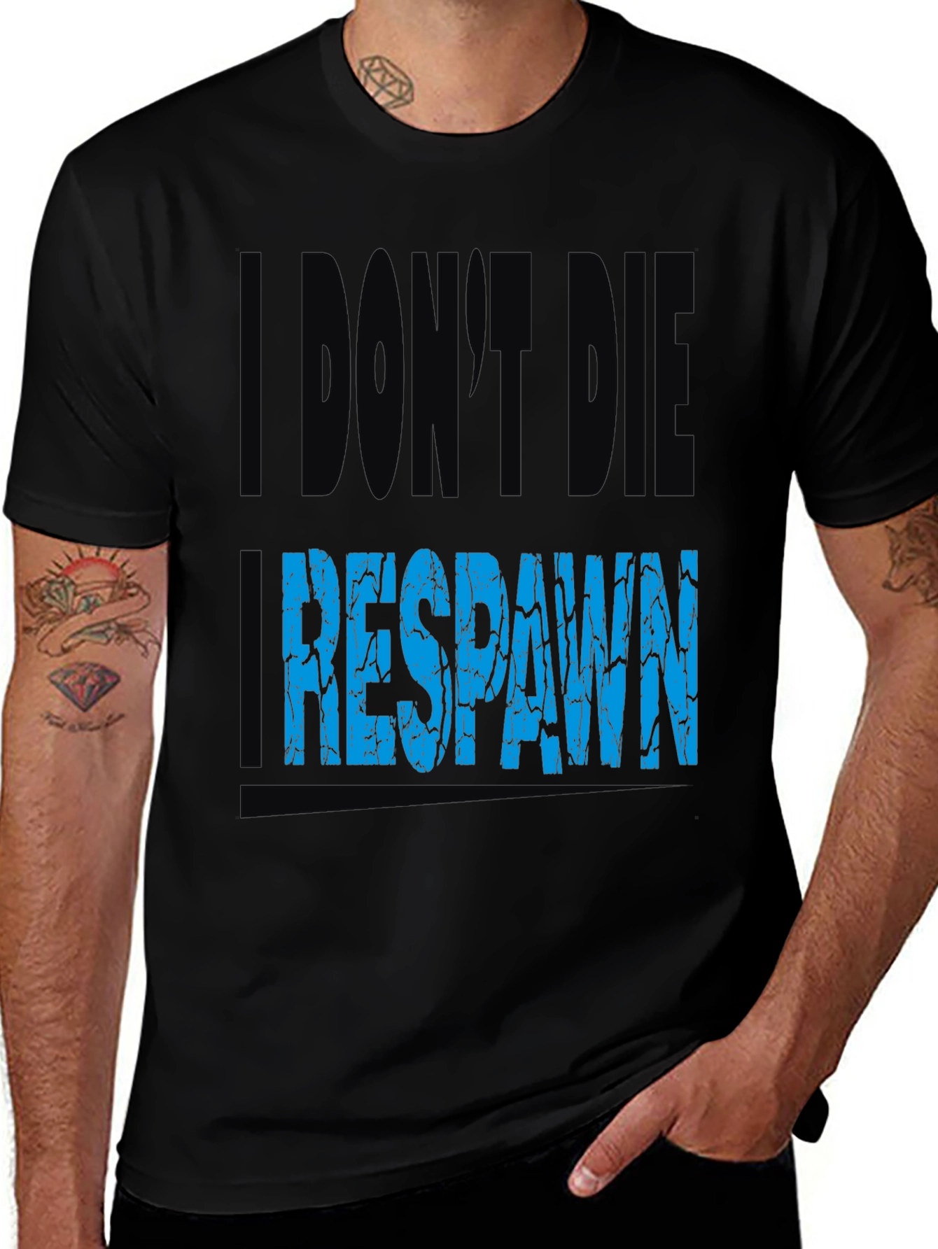 Variant 29 of I Don't Die, I Respawn Men's Black T-Shirt