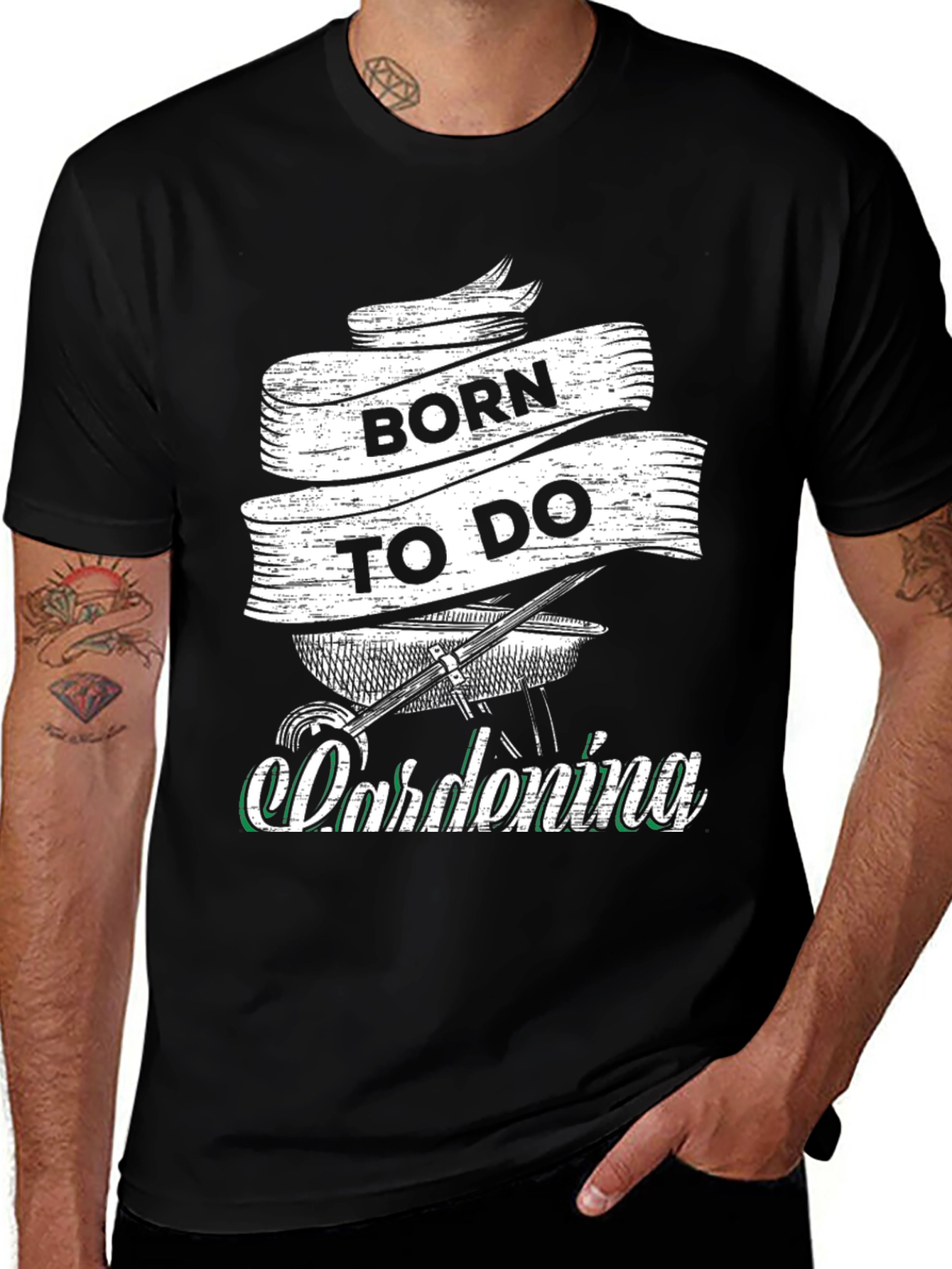 Variant 10 of Born to Do Gardening Black T-Shirt